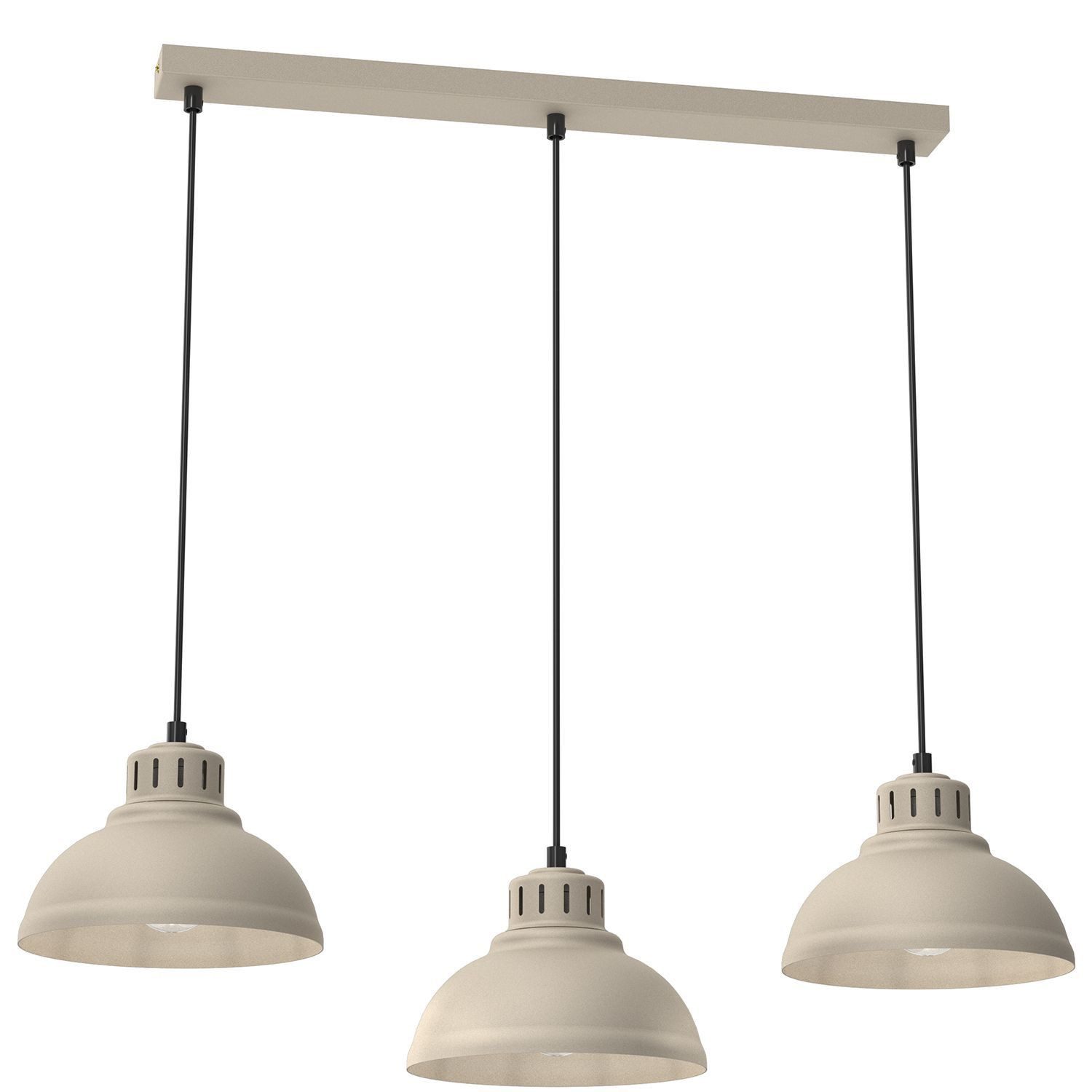 Licht-Erlebnisse Pendelleuchte BELLINDRIS, ohne Leuchtmittel, Metall Metall E27 H: max. 110 cm Beige 3-flammig