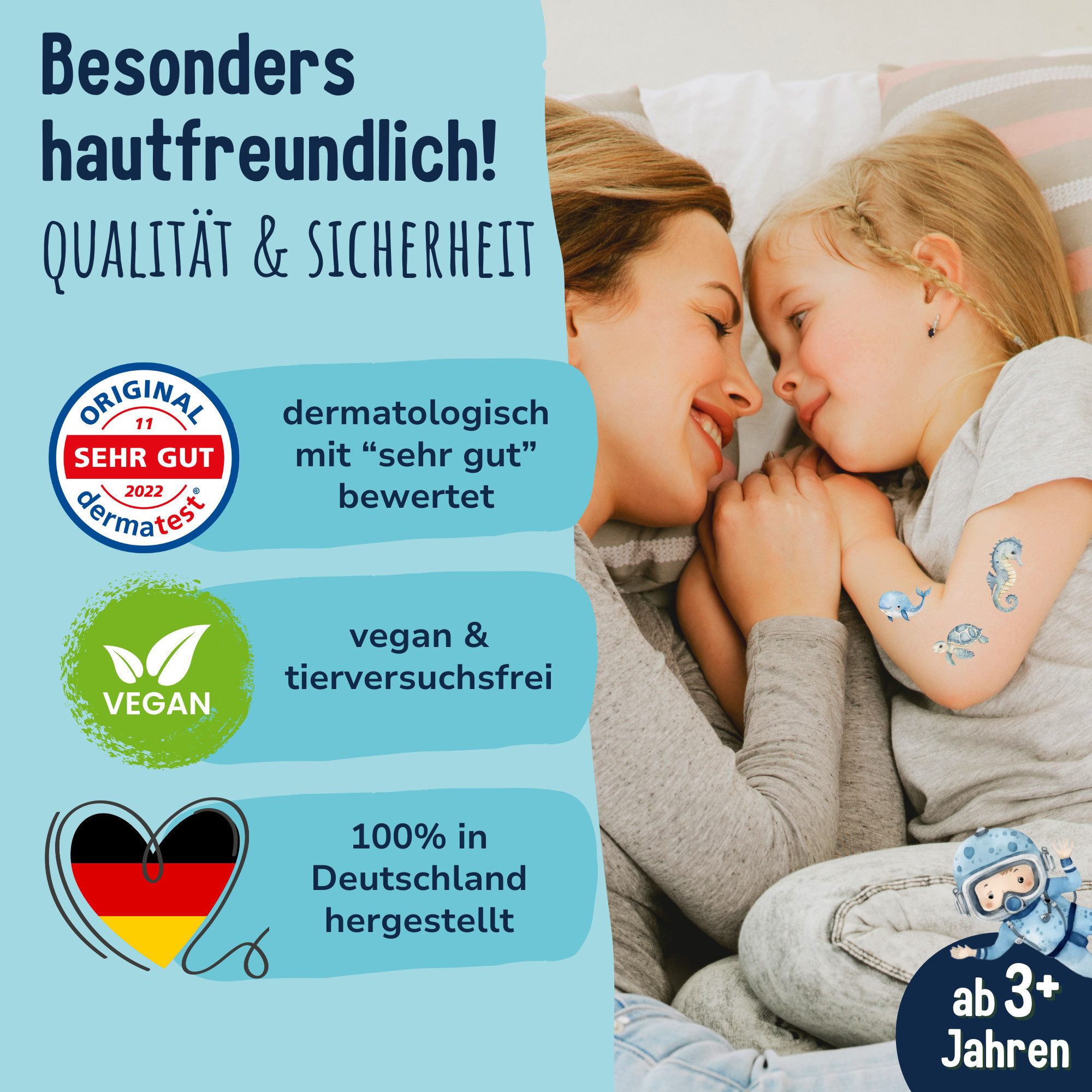 MeinBaby123® Kindertattoo 110 hautfreundliche Hauttattoos für Kinder, Geschenk Kinder, Mitgebsel Kindergeburtstag