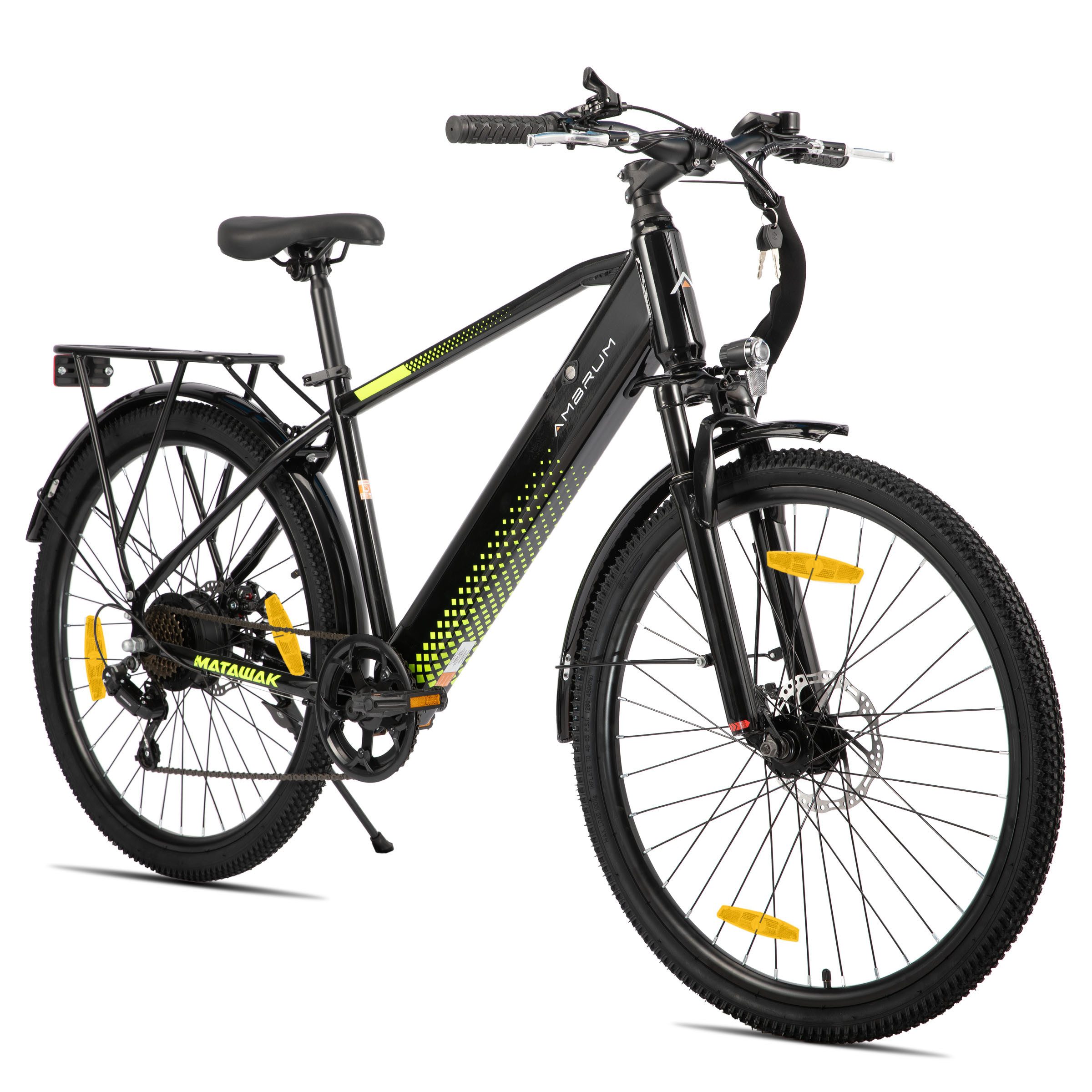 HILAND E-Bike 26" Elektro-Citybike 250W 10,4Ah mit Gepäckträger für Pendeln & Touren, Heckmotor, 374,4 Wh
