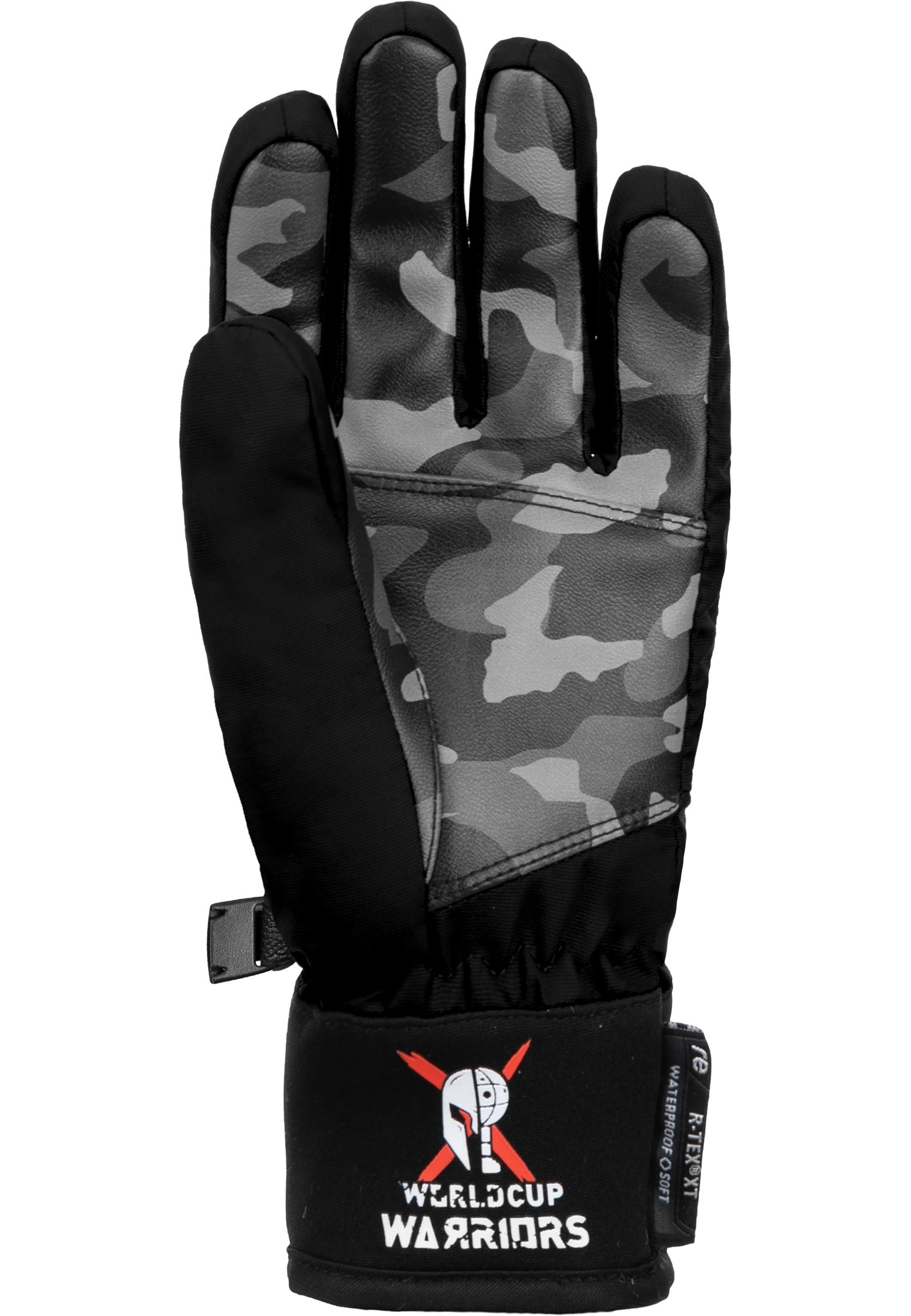 Junior R-TEX Funktionsmembran mit Reusch wasserdichter Skihandschuhe Warrior XT schwarz-grau