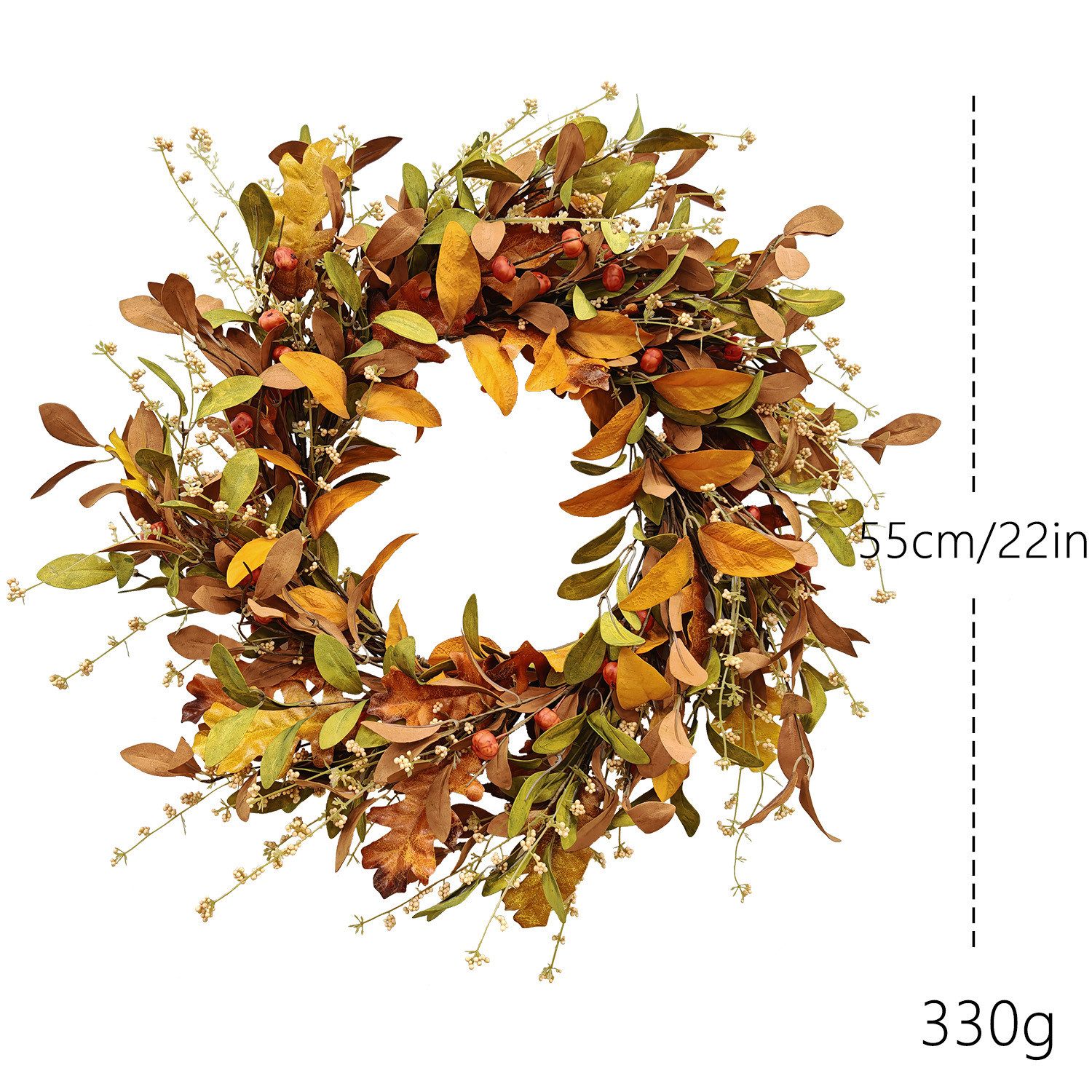 Kunstkranz 45/55 cm Herbstkranz, Herbstfarben Kürbis günstig online kaufen