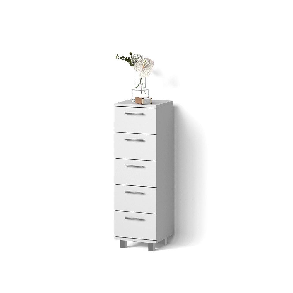 Livinity® Midischrank Eisak, Weiß, 30 x 95 cm (1-St)
