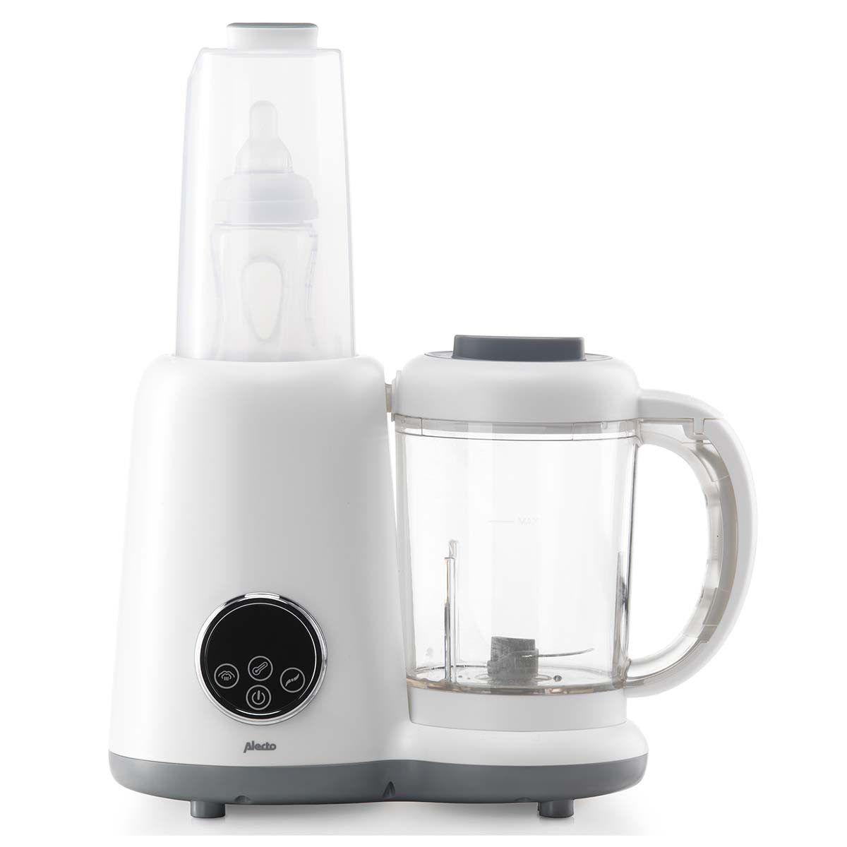 Alecto Babynahrungszubereiter BFP-66, 300 W, 0.57 l Schüssel, Dampfen, Pürieren, Erhitzen, Flaschenwärmer, Sterilisieren