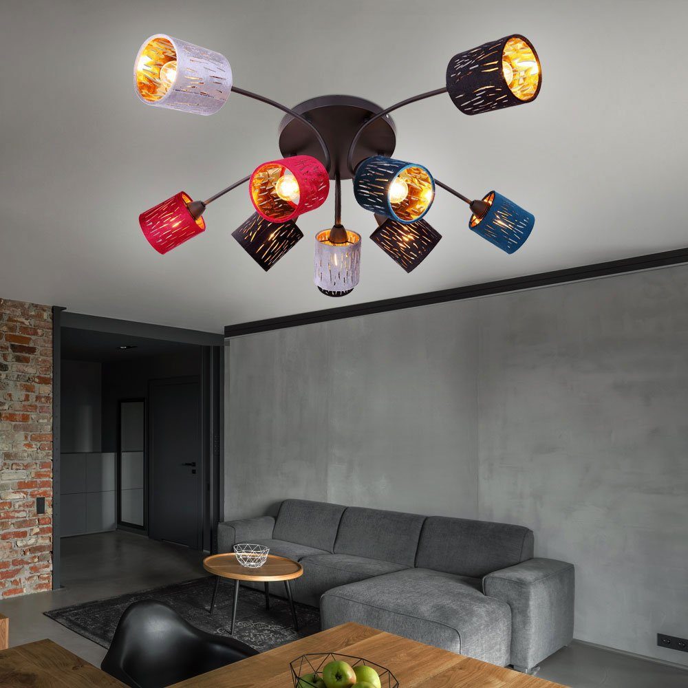 etc-shop Deckenleuchte, Deckenleuchte mehrfarbig 10 flammig LED ...