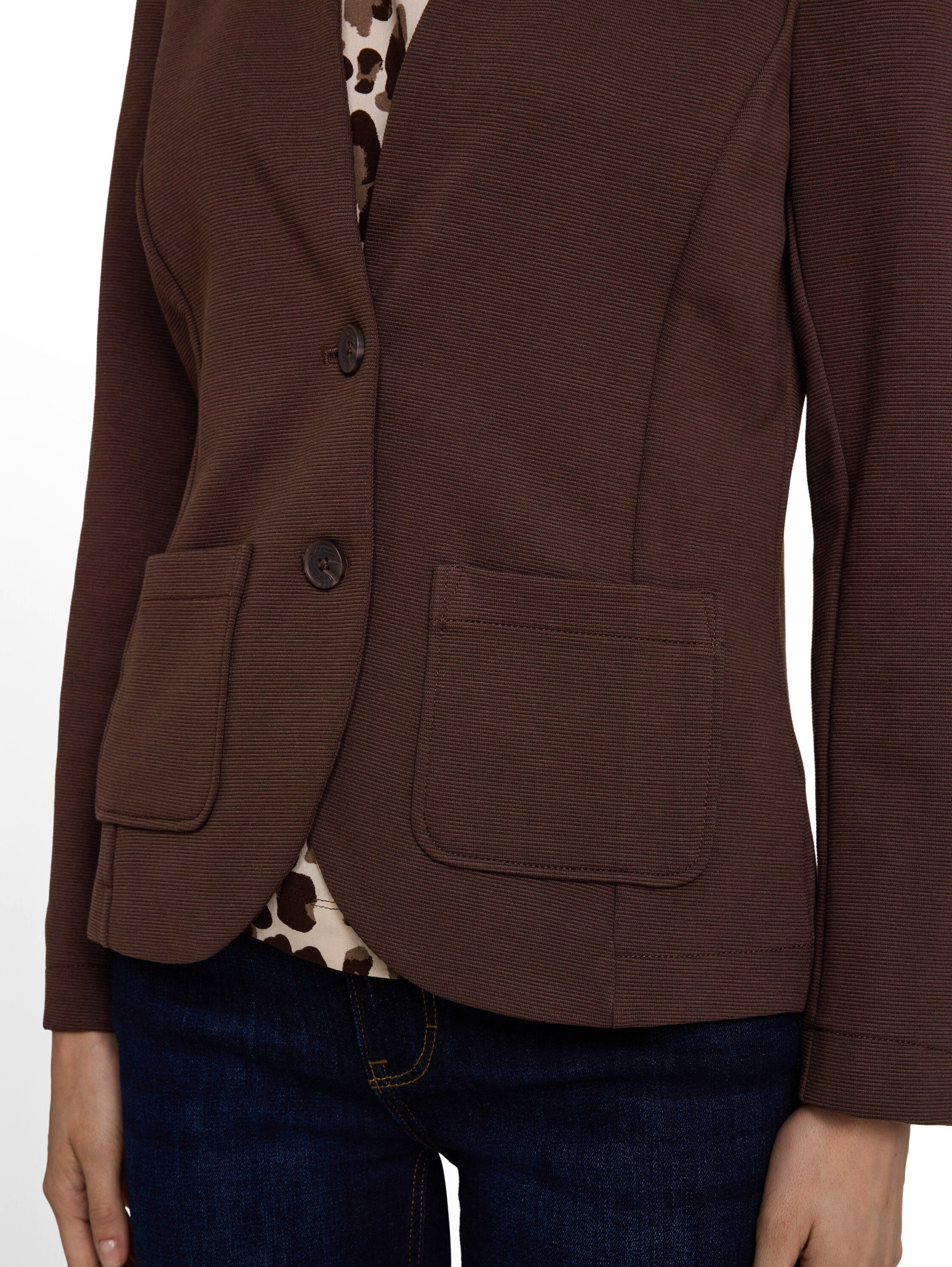TOM TAILOR Sweatblazer Fitted mit aufgesetzten Taschen und Struktur – Bild 3 von 5