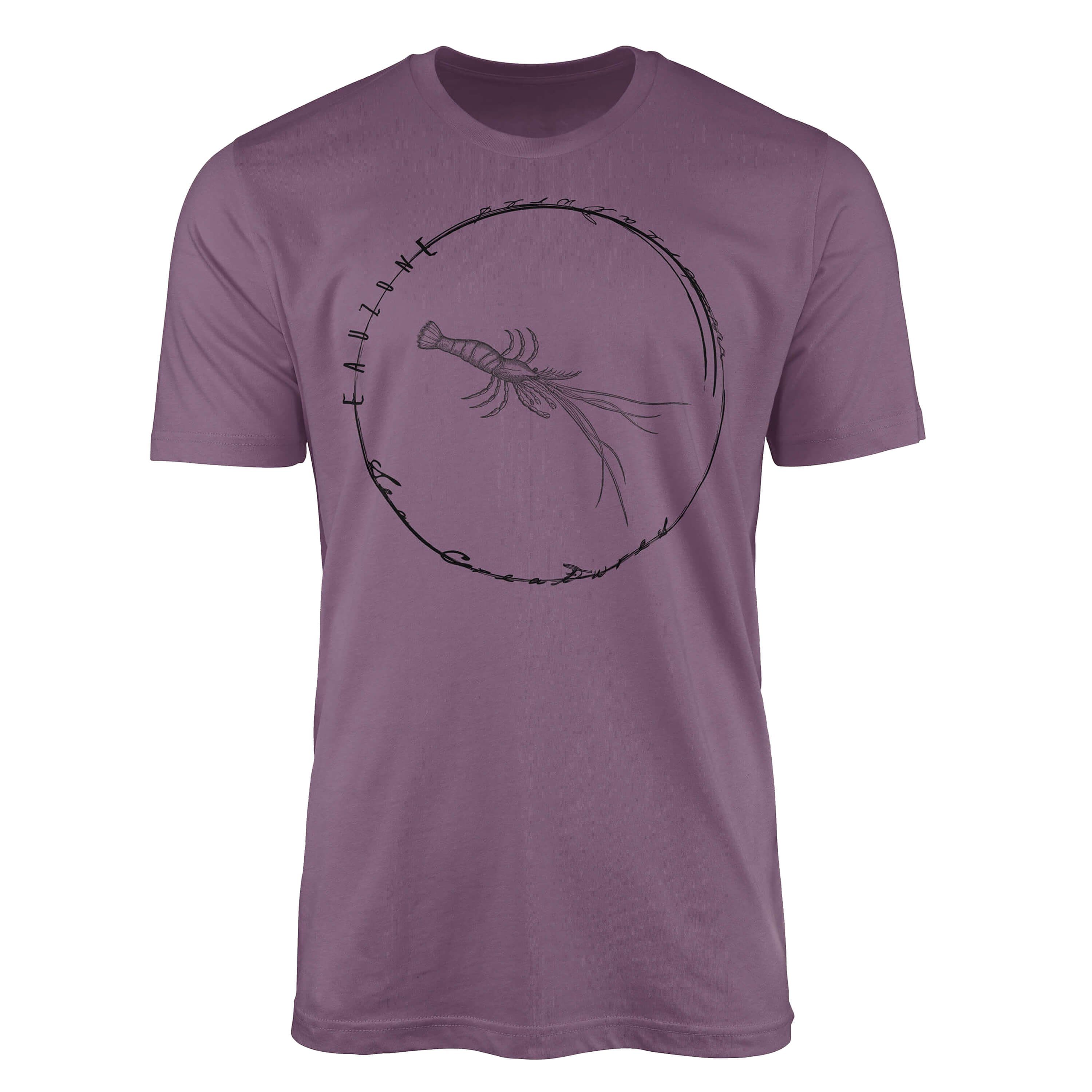 Sinus Art T-Shirt T-Shirt Tiefsee Fische - Serie: Sea Creatures, feine Struktur und sportlicher Schnitt / Sea 012 Shiraz