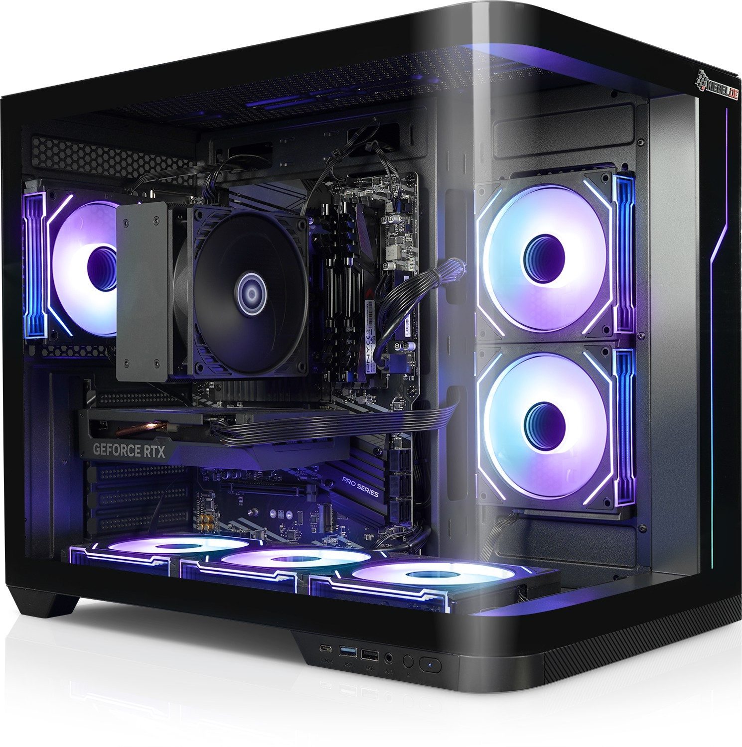 Kiebel Curve Gaming-PC (AMD Ryzen 5 AMD Ryzen 5 5500, RTX 5060, 16 GB RAM, 1000 GB SSD, Luftkühlung, ARGB-Beleuchtung)
