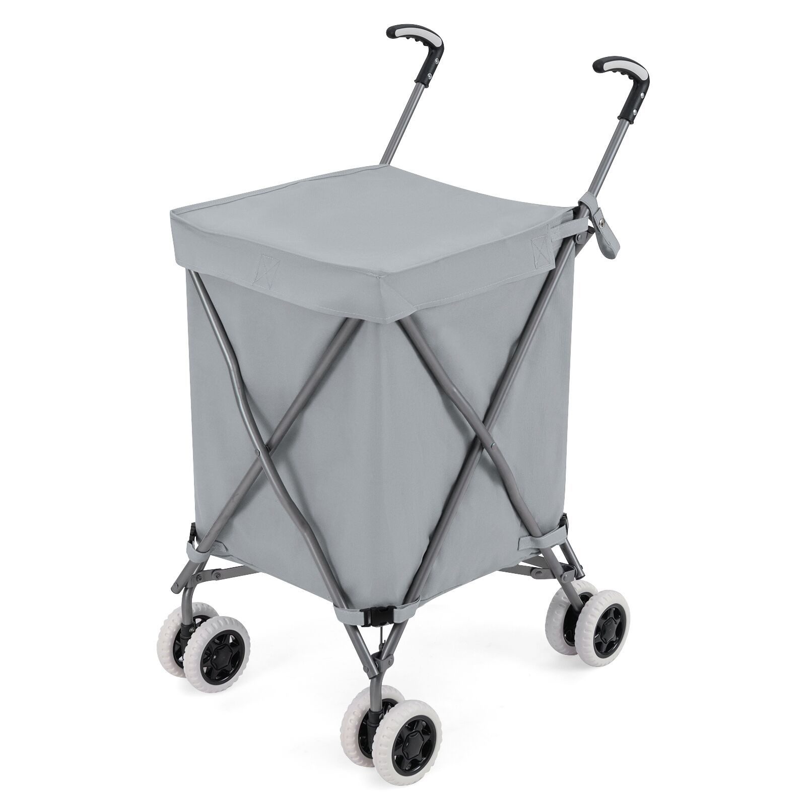 COSTWAY Einkaufstrolley, 90 l, bis 55 kg, mit Rädern & Griff, klappbar günstig online kaufen