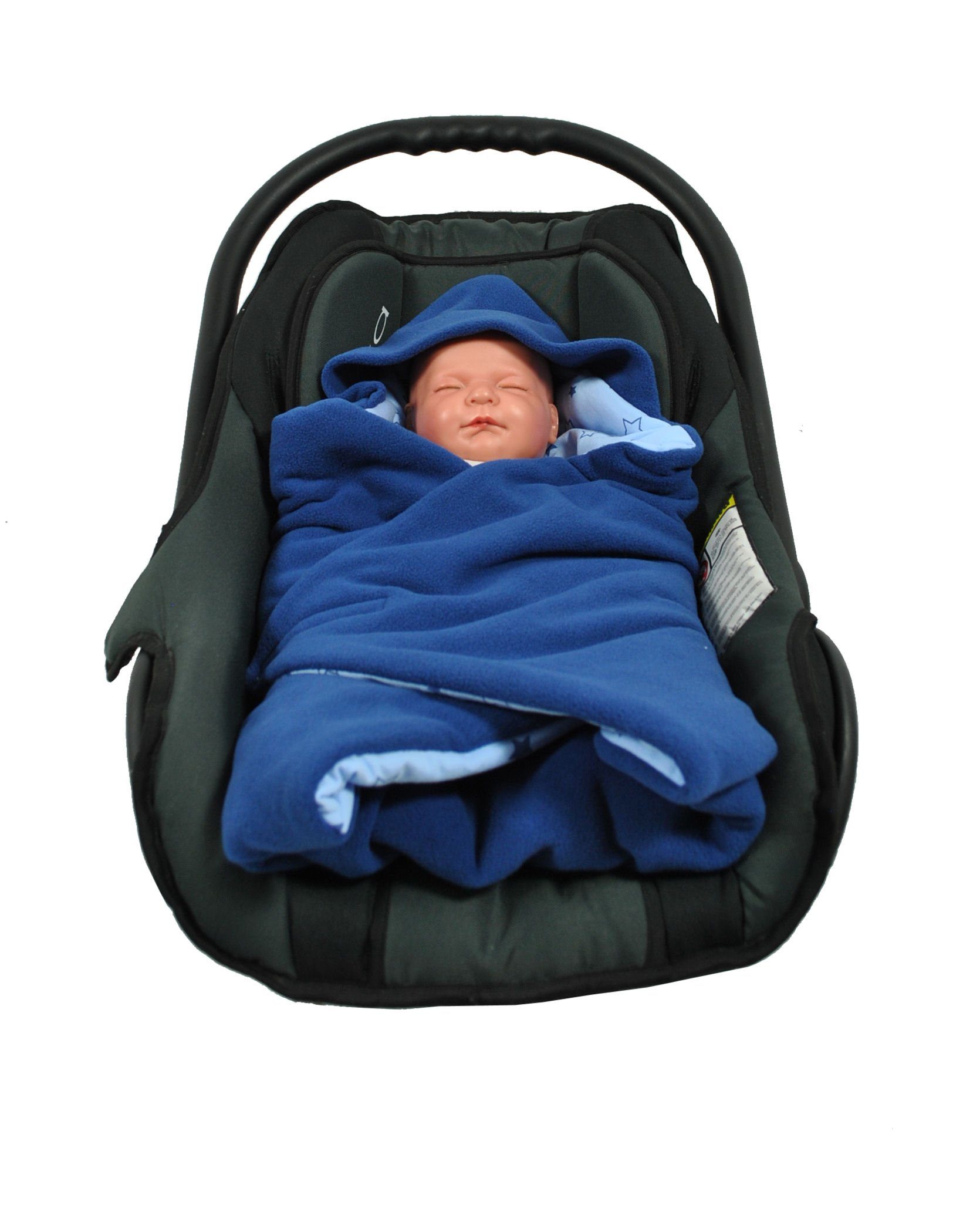 Babyschale Babyschale die Winter, Punkt geeignet blau/Sterne HOBEA-Germany, Einschlagdecke 3 Fußsack für für Babyschalenfußsack