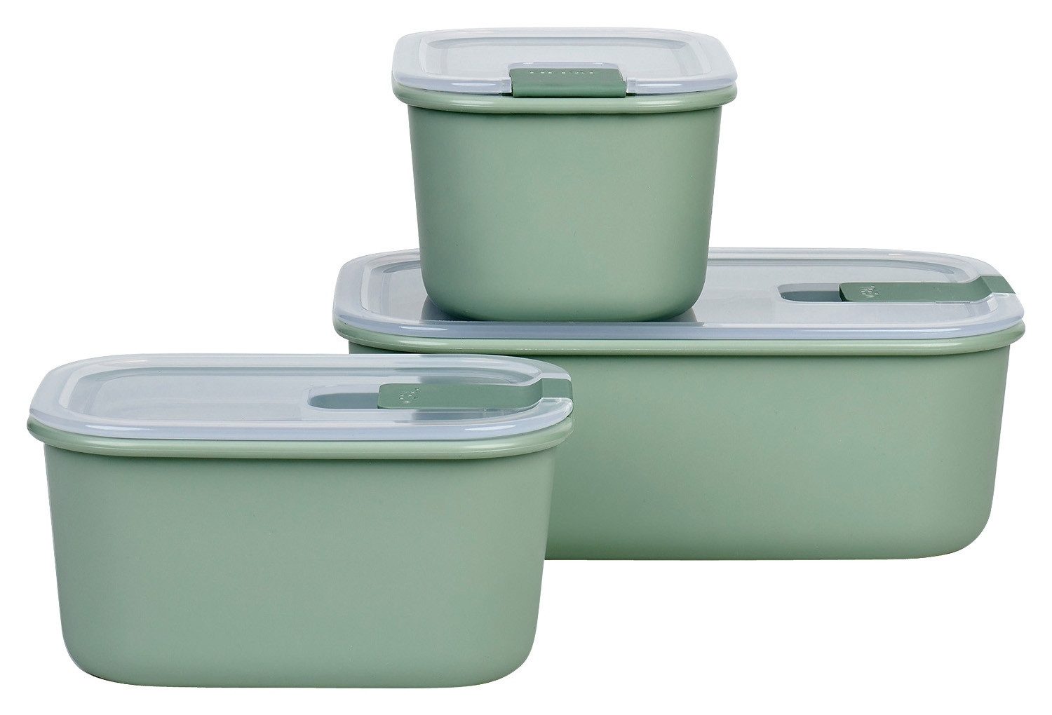 Mepal Aufbewahrungsschüssel Frischhaltedose EASYCLIP, Grün, 1000 ml, 2x 450 ml, Kunststoff, Deckel mit Lüftungsventil