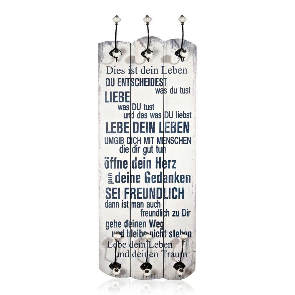 Melko Wandgarderobe Garderobenpaneel Holz Wandgarderobe Garderobe 6 Haken F günstig online kaufen