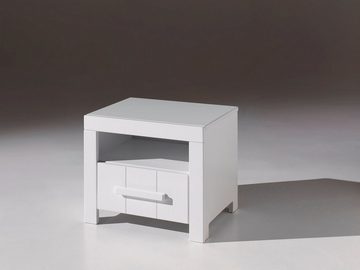 Vipack Nachtschrank Nachtkonsole mit offenem Fach und 1 Schublade, Ausf. Weiß lackiert