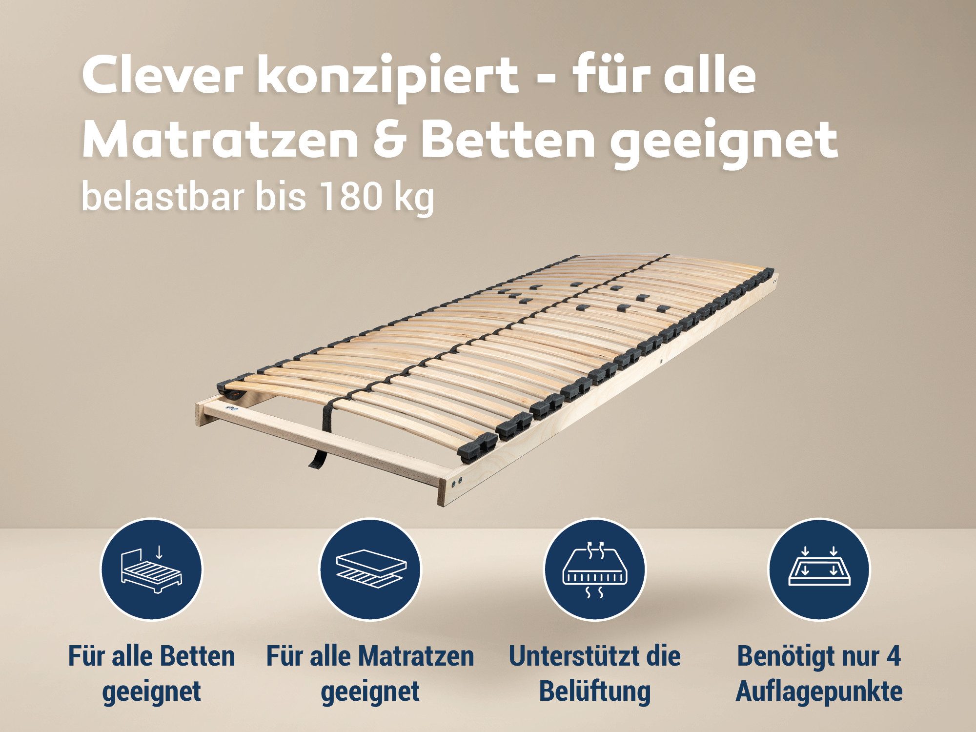 Lattenrost MAX 1 NV zur Selbstmontage, Betten-ABC, Kopfteil nicht verstellbar, Fußteil nicht verstellbar, Kopf- und Fußteil nicht verstellbar, besondere Langleb – Bild 3 von 5