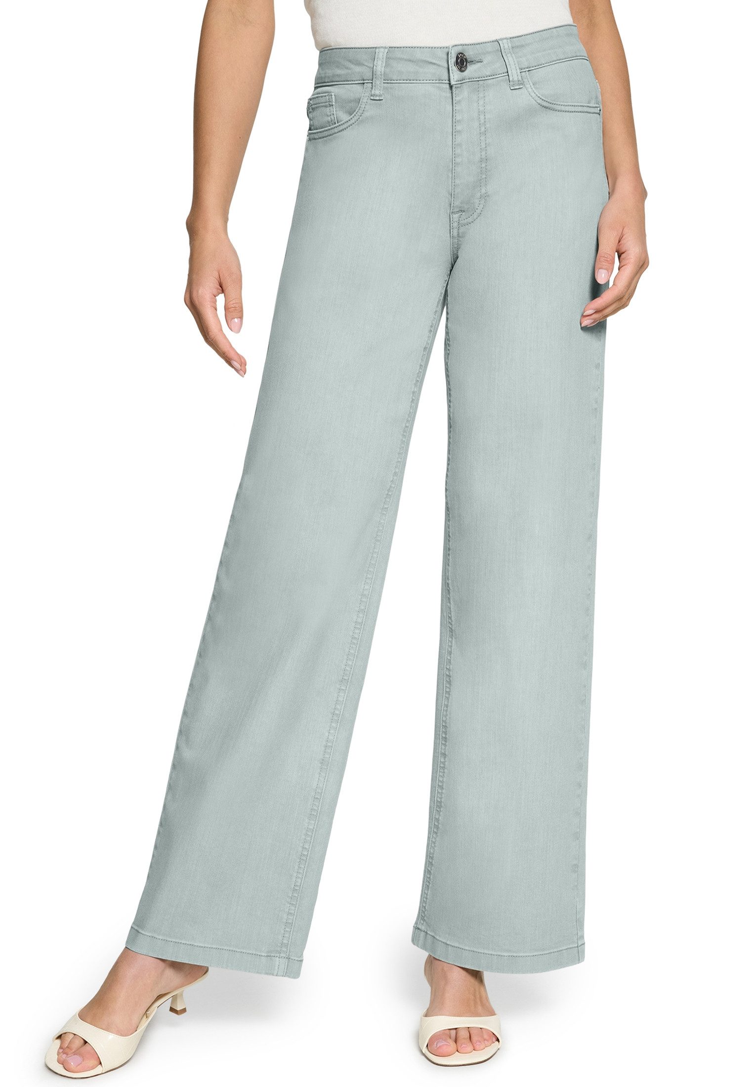 Zero Bequeme Jeans Damen fit Jeans mit weitem Bein Style Witney