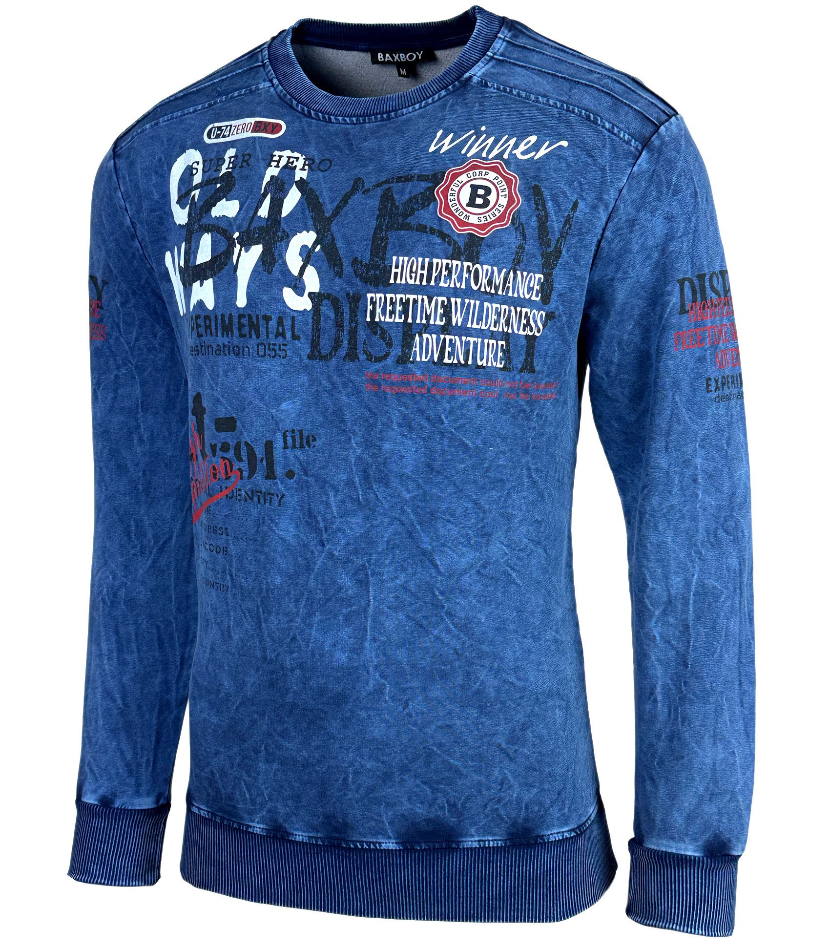 Baxboy Longshirt BAXBOY Herren Sweatshirt Männer Pulli Sweater Shirt Mit Print 607