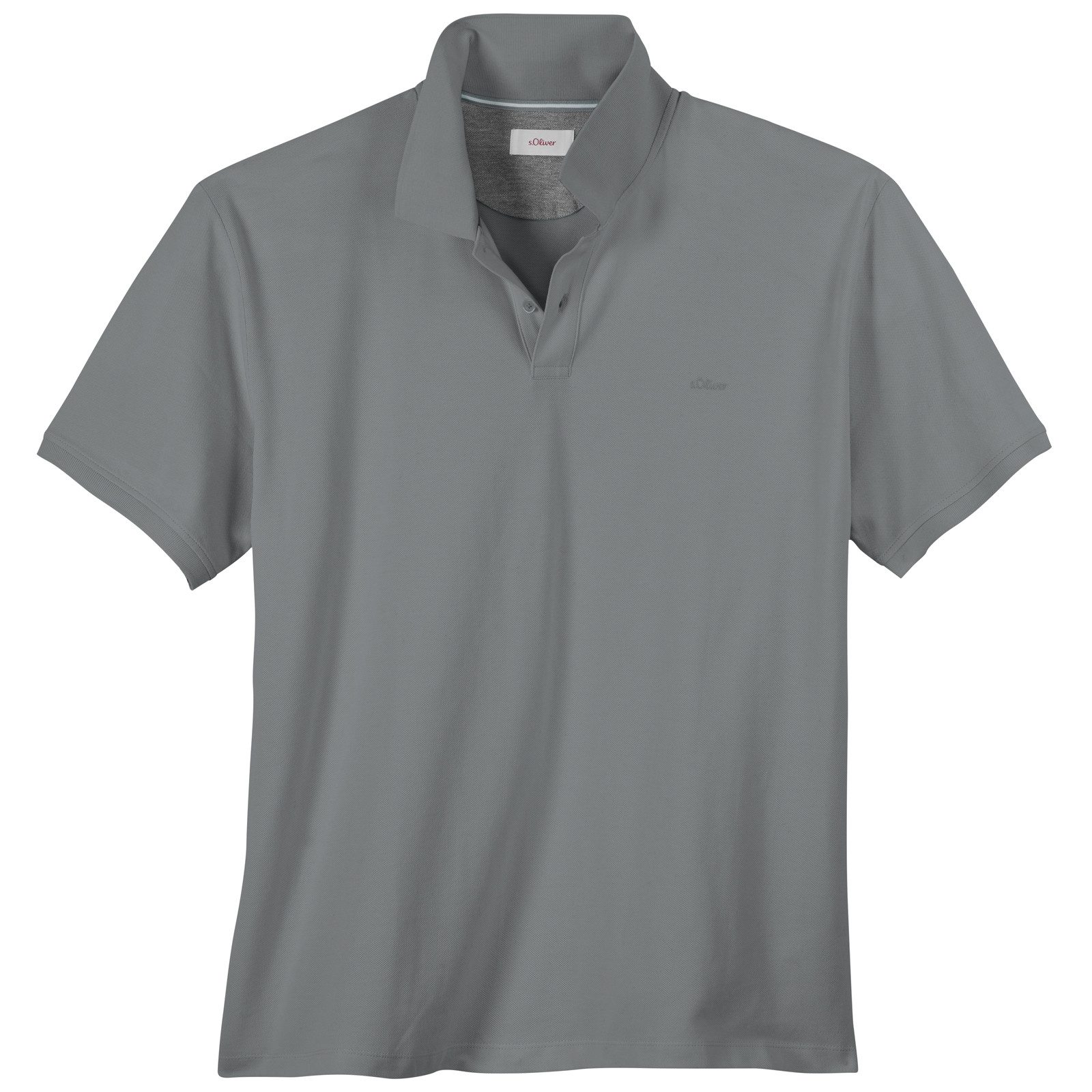 s.Oliver Rundhalsshirt s.Oliver Übergrößen Basic Stretch-Poloshirt grau