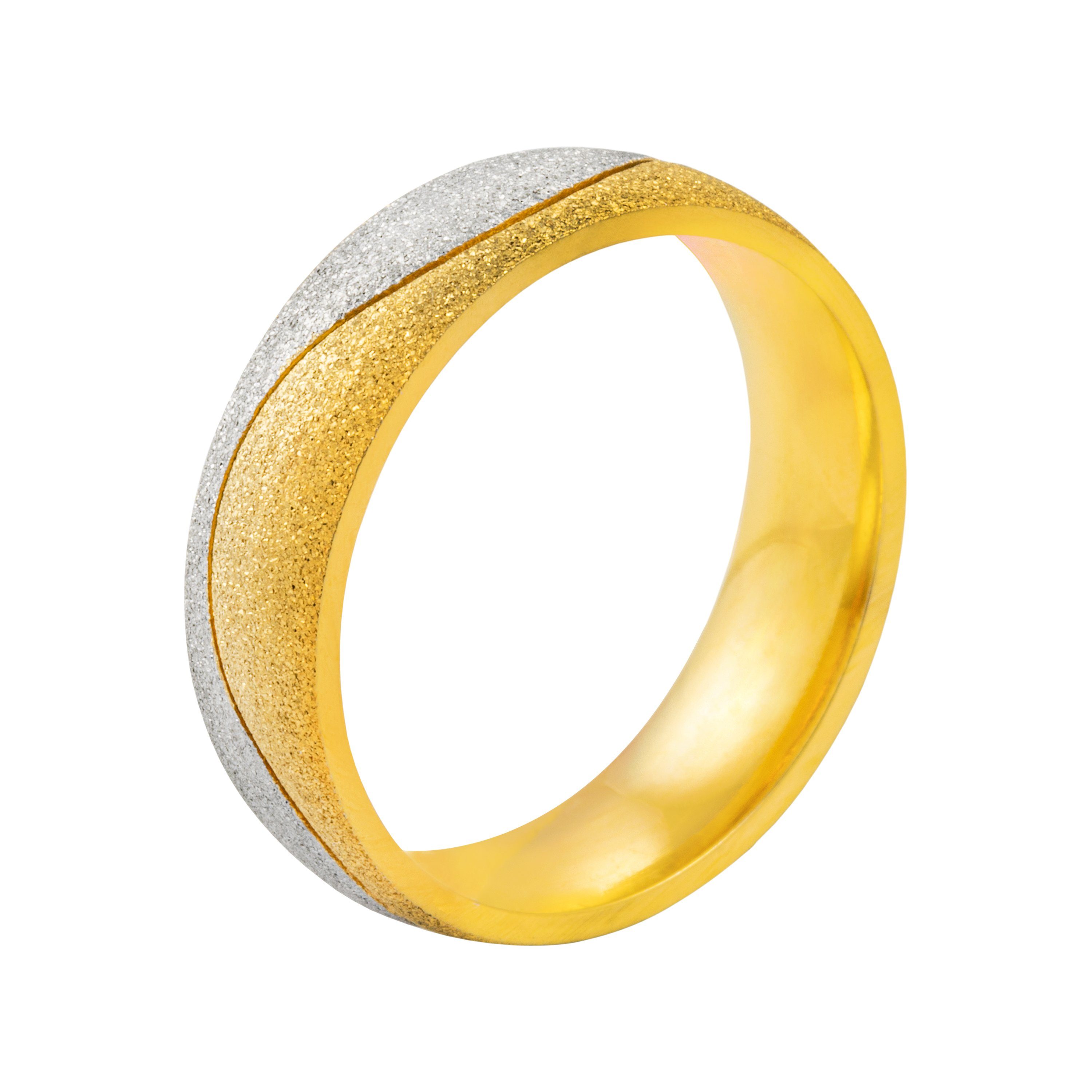 Fingerring Damen-Edelstahlring · gold/silber-farben · Diamantoptik