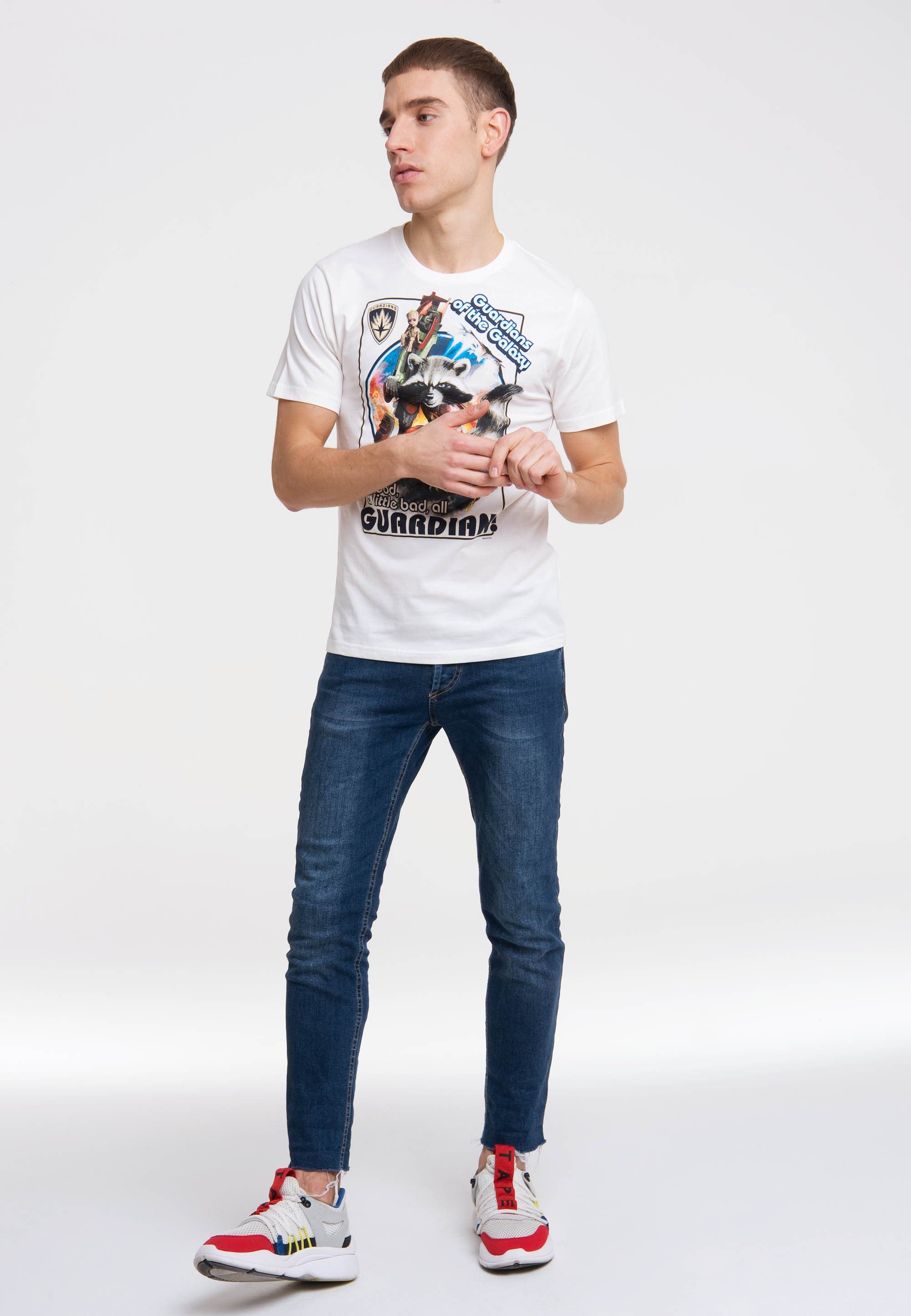 LOGOSHIRT T-Shirt Guardians of the Galaxy - Rocket Raccoon mit Rocket-Print