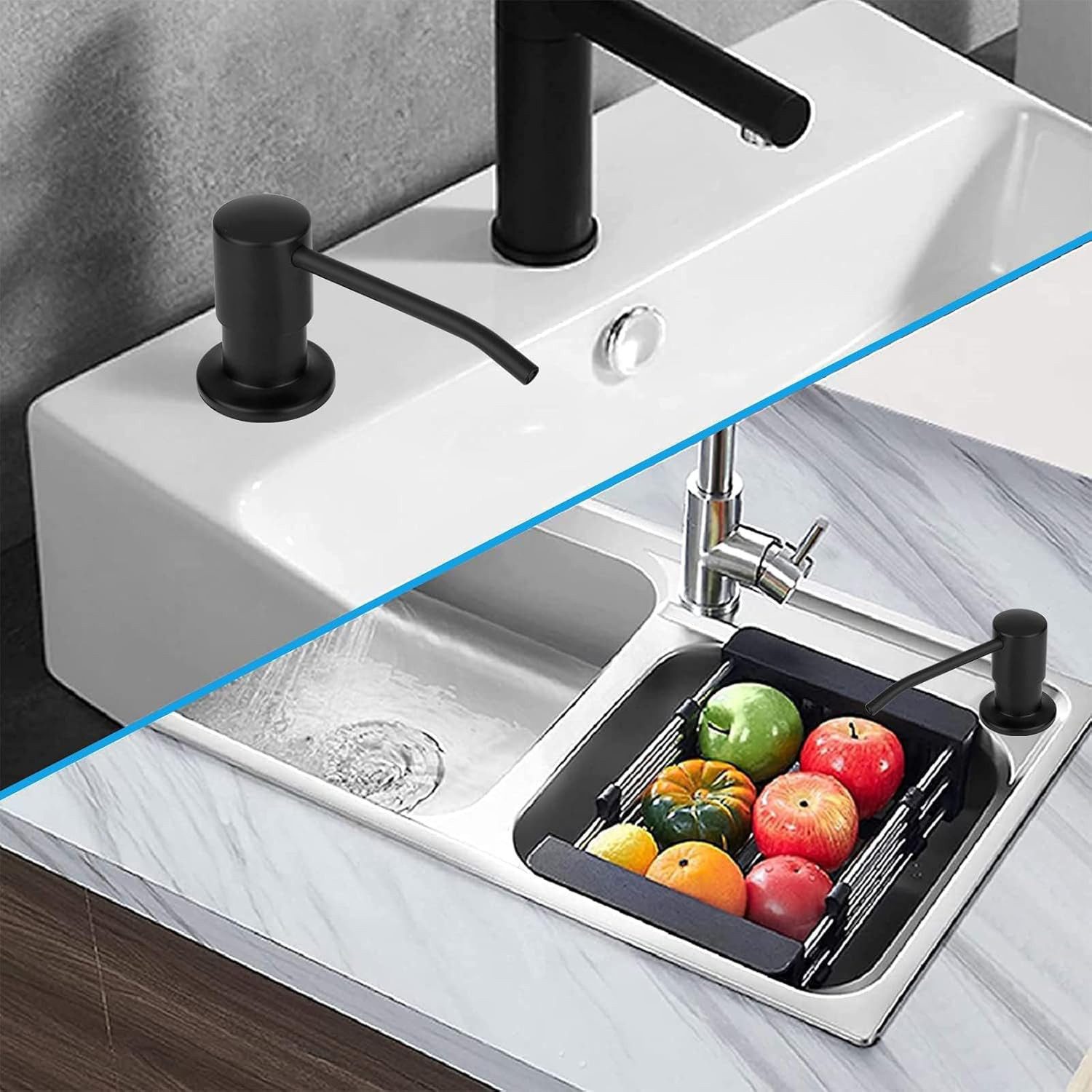 MODFU Seifenspender Spülmittelspender500 ml Küche Einbau Edelstahlpumpe Sei günstig online kaufen