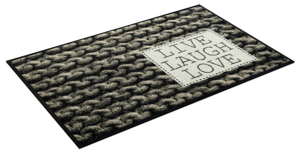 Fußmatte Live Laugh Love, wash+dry by Kleen-Tex, rechteckig, Höhe: 7 mm