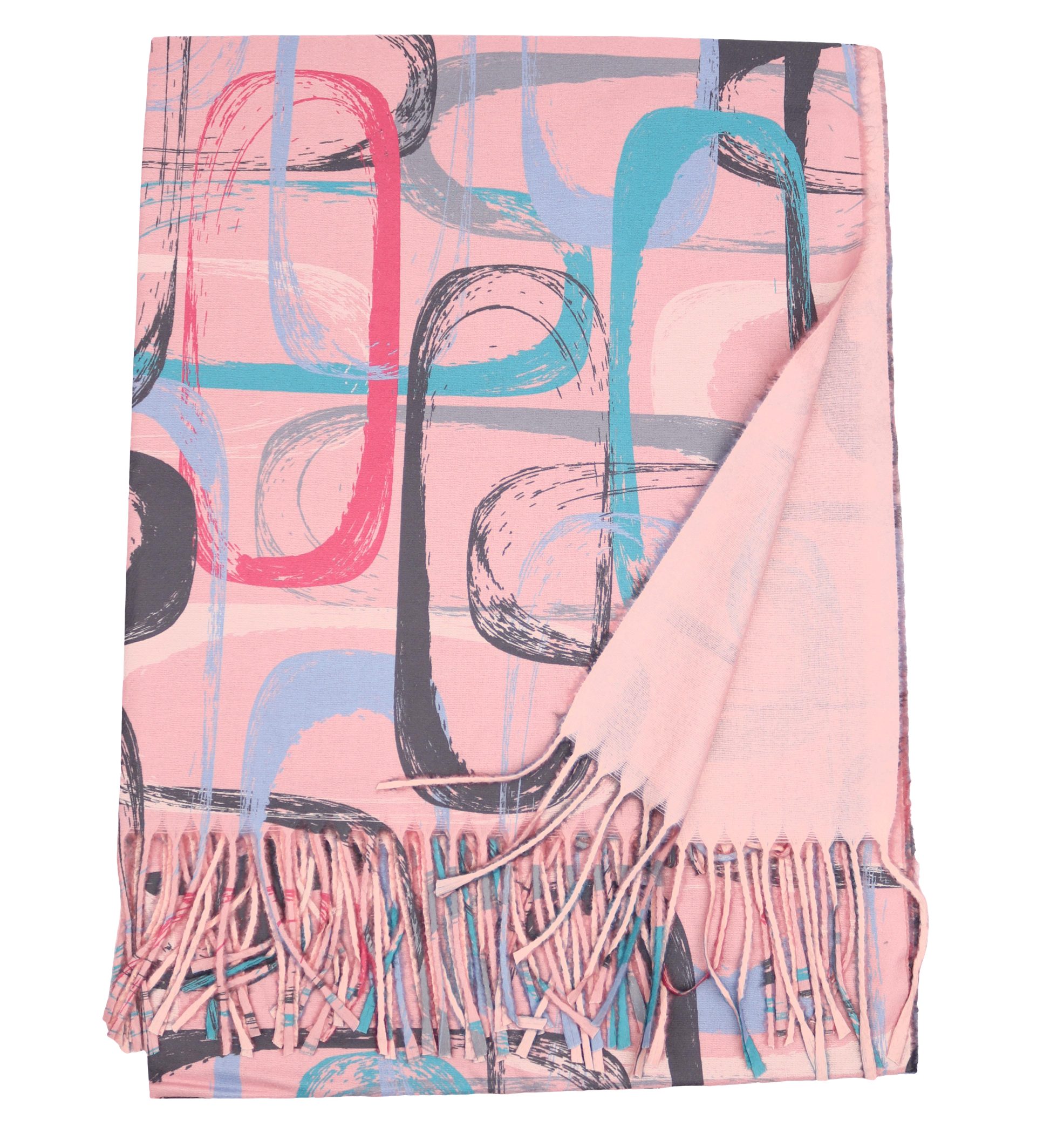 MIRROSI Modeschal weicher und warmer Schal Ring Muster mit Fransen, 70x180c günstig online kaufen