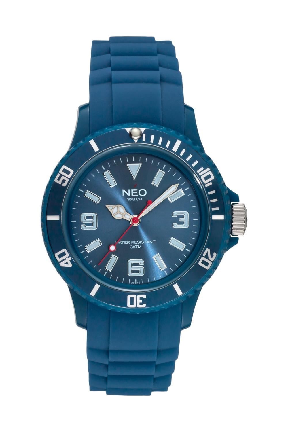 Neo Watch Quarzuhr Damenuhr Herrenuhr unisex kobalt blau NICE-1 Armbanduhr Modell N1-011 N1-011, Mineralglas, Damen Herren Uhr, dunkelblaues Gehäuse, blaues Armband