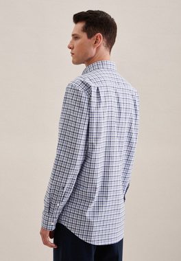 seidensticker Businesshemd Comfort Comfort Langarm Button-Down-Kragen Karo