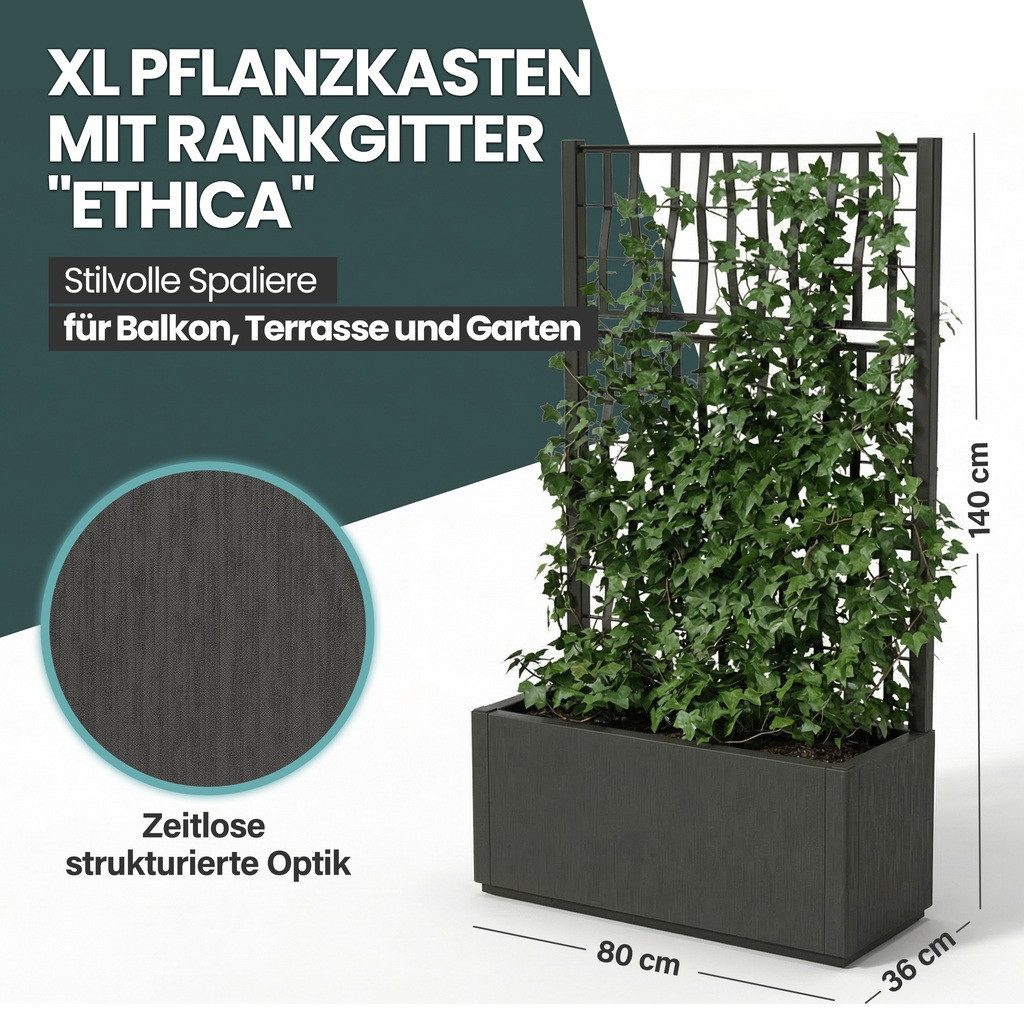 KreLeo Spalier 2 x 'Ethica' Struktur Optik (breite Version) in verschiedenen Farben – Bild 2 von 5