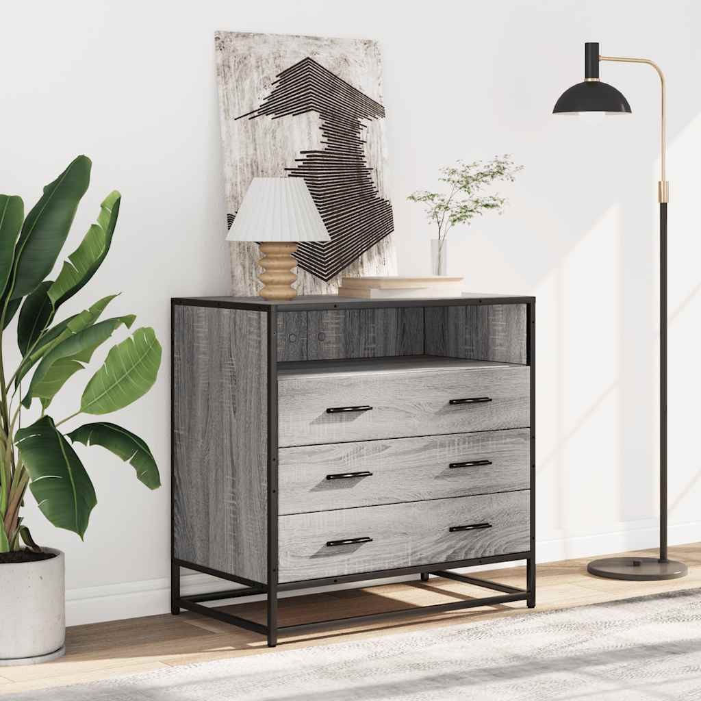 vidaXL Kommode Schubladenschrank Grau Sonoma 70x41x70 cm Holzwerkstoff (1 St)