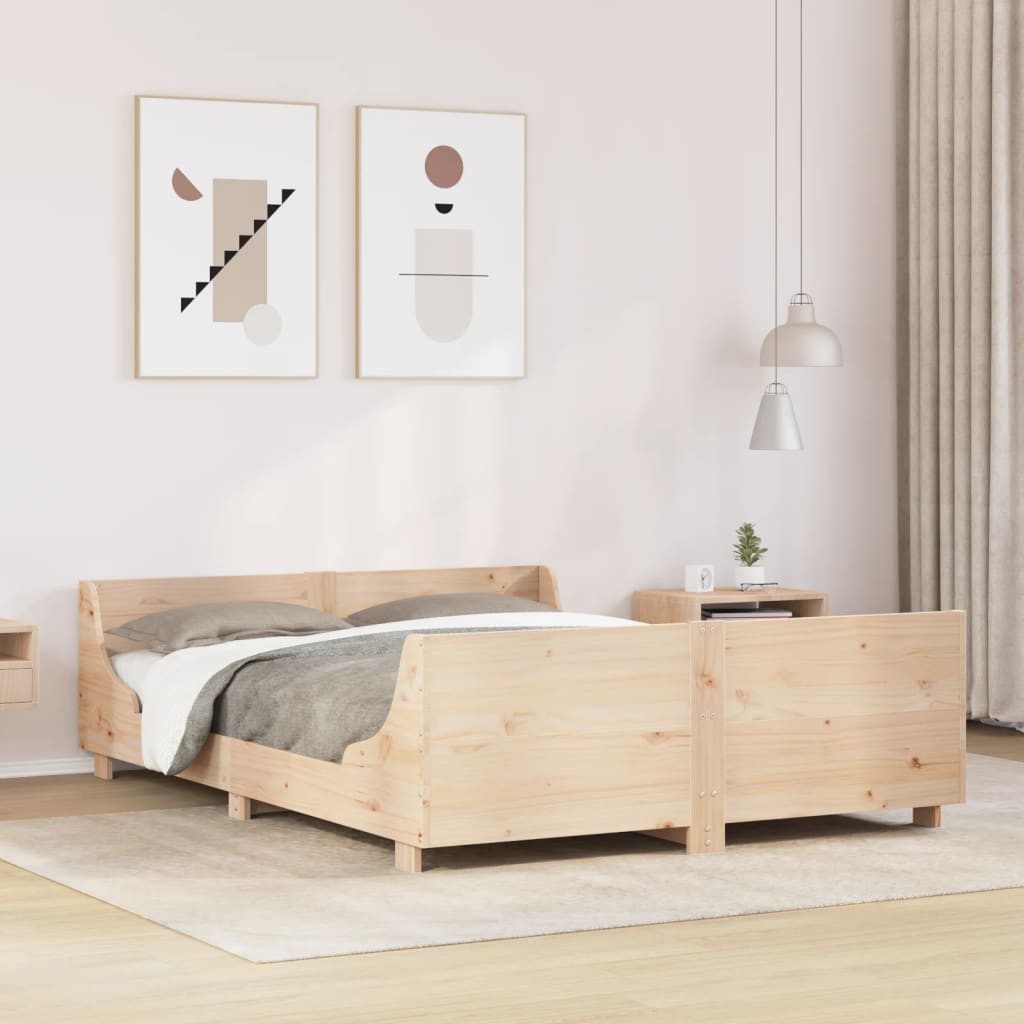 vidaXL Bett, Massivholzbett ohne Matratze 135x190 cm Kiefernholz günstig online kaufen