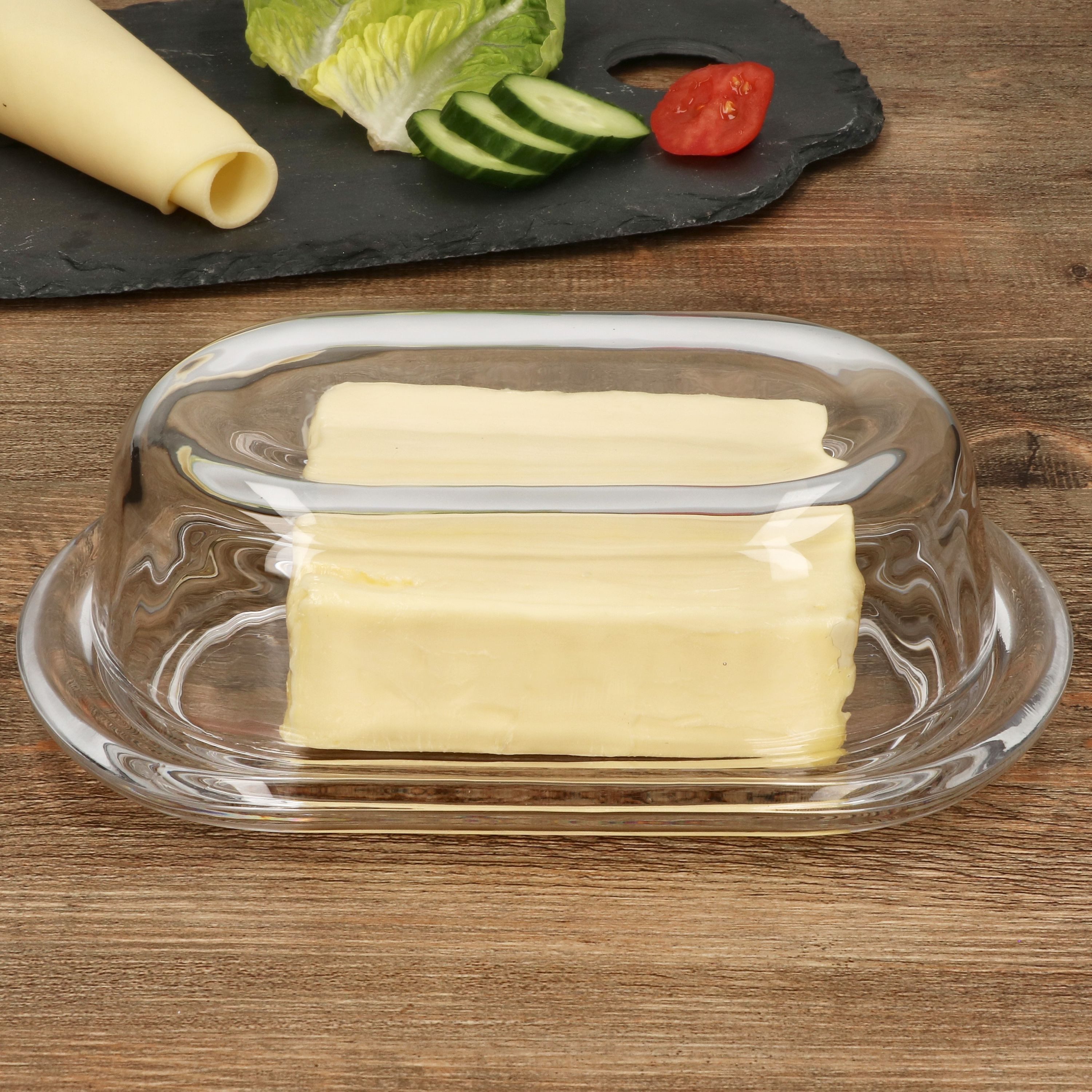 MamboCat Butterdose Gourmet Butterdose mit Deckel aus Glas für 250g Butter-Schale Glocke, Glas – Bild 5 von 5