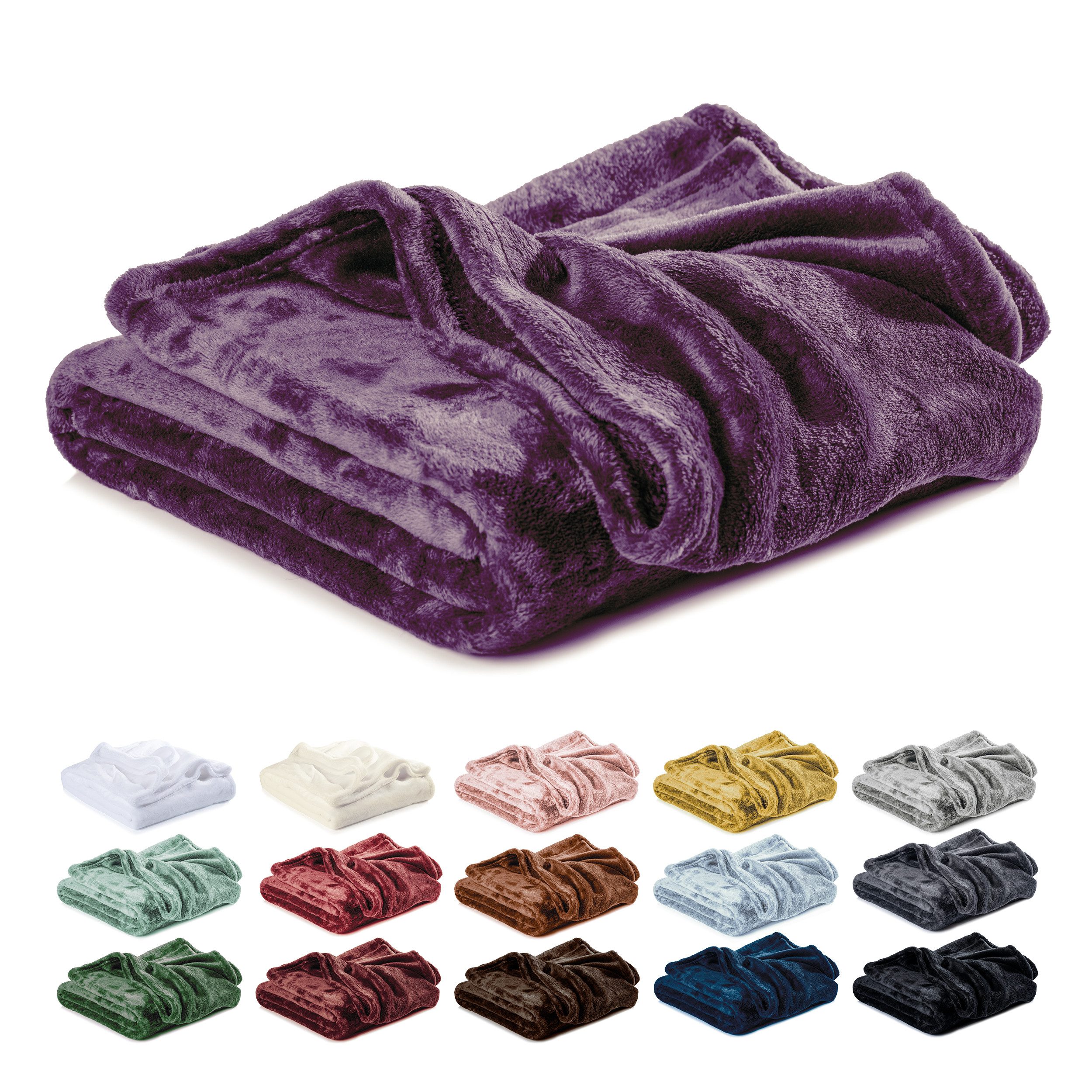 Wohndecke Kuscheldecke, Fleecedecke, Wolldecke flauschig und weich, Lavea, Mikrofaser, Atmungsaktiv & Hautfreundlich