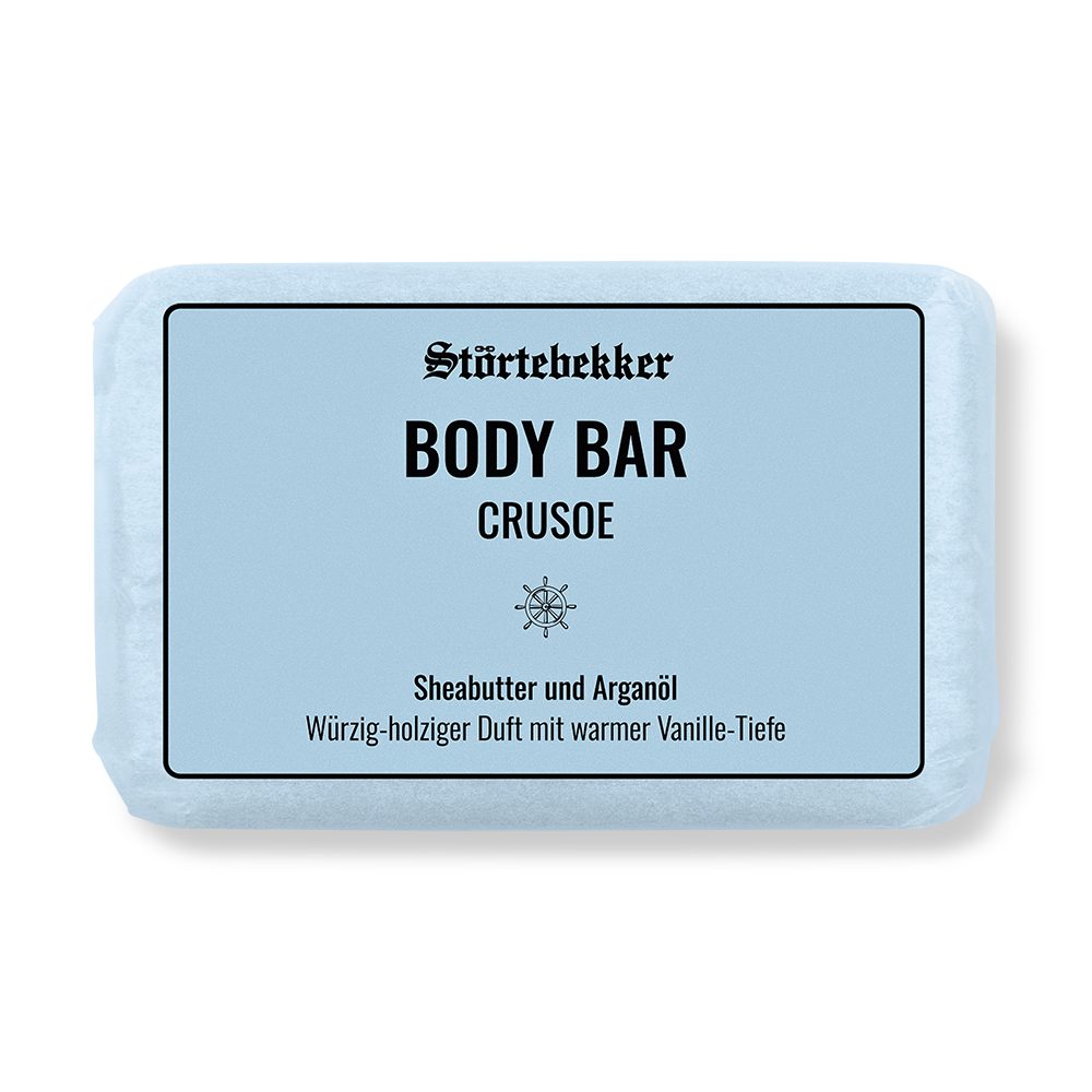 Störtebekker Feste Duschseife Body Bar Crusoe - natürliche Reinigung, plastikfrei, vegan (120g), 1-tlg., vegan
