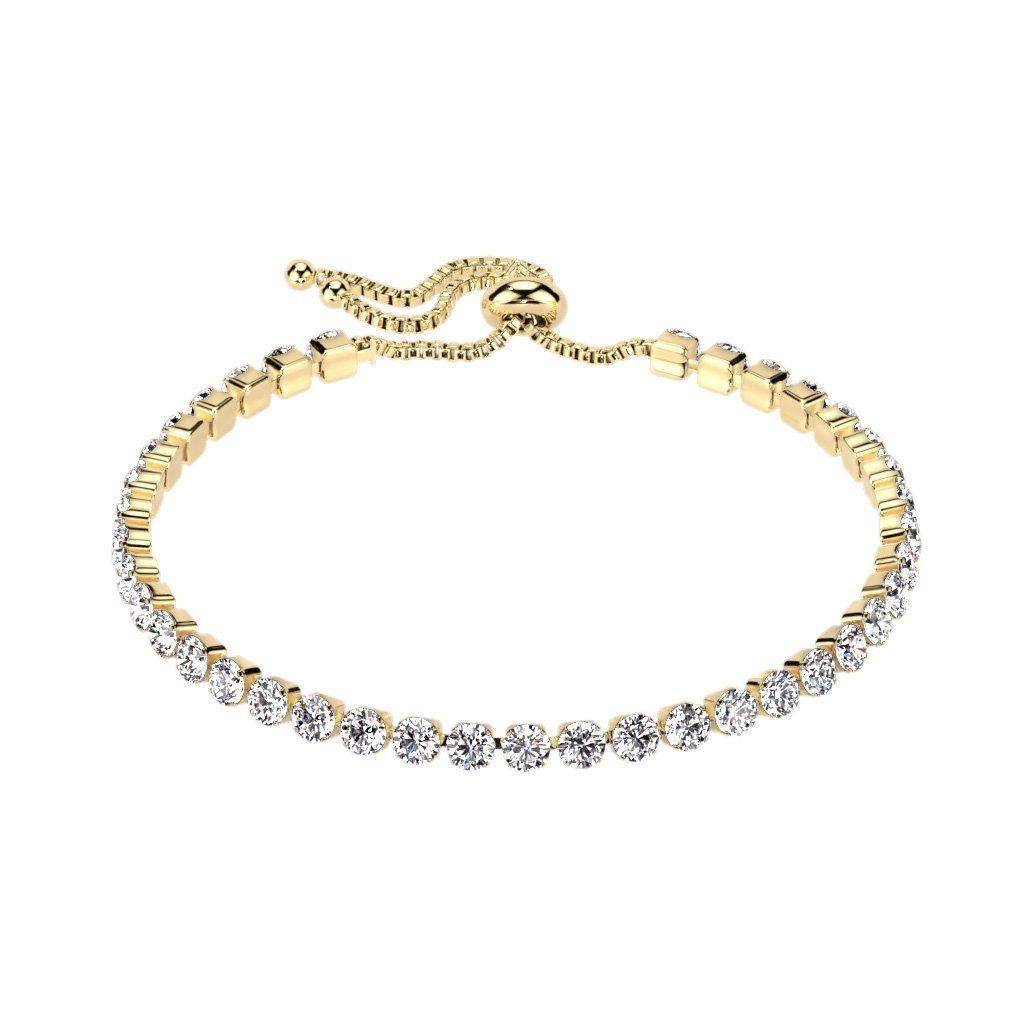 Armband Armkette Multikristall und Schiebeverschluss aus Edelstahl für Damen