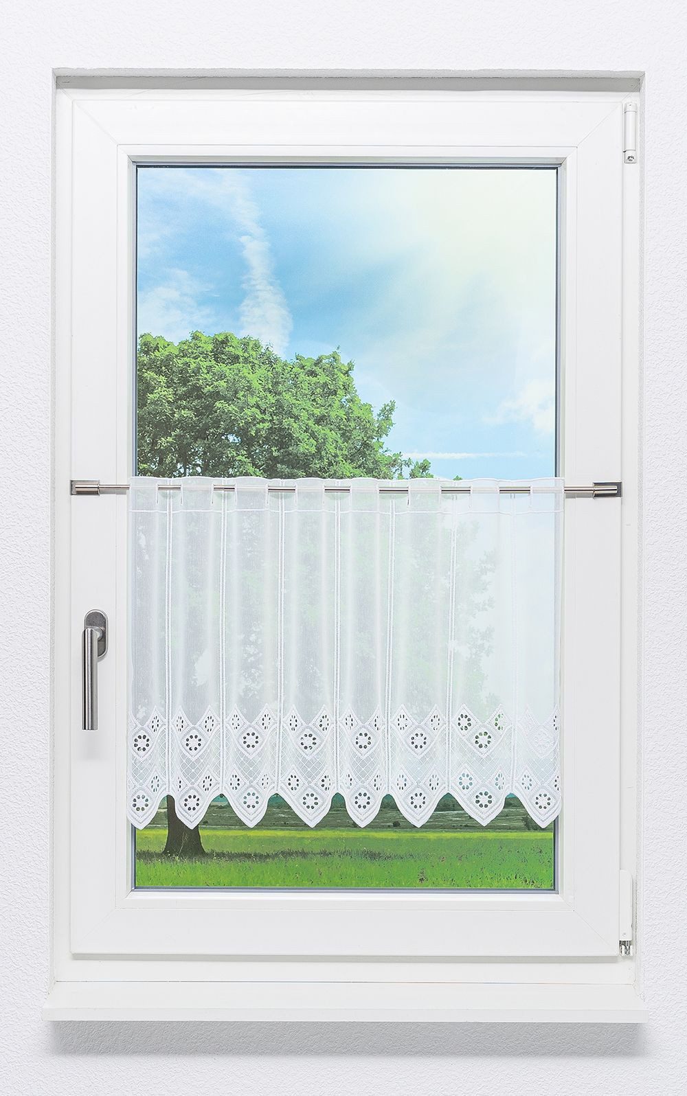 LYSEL® Scheibengardine Rautendesign (1 St), transparent, HxB 45x44cm