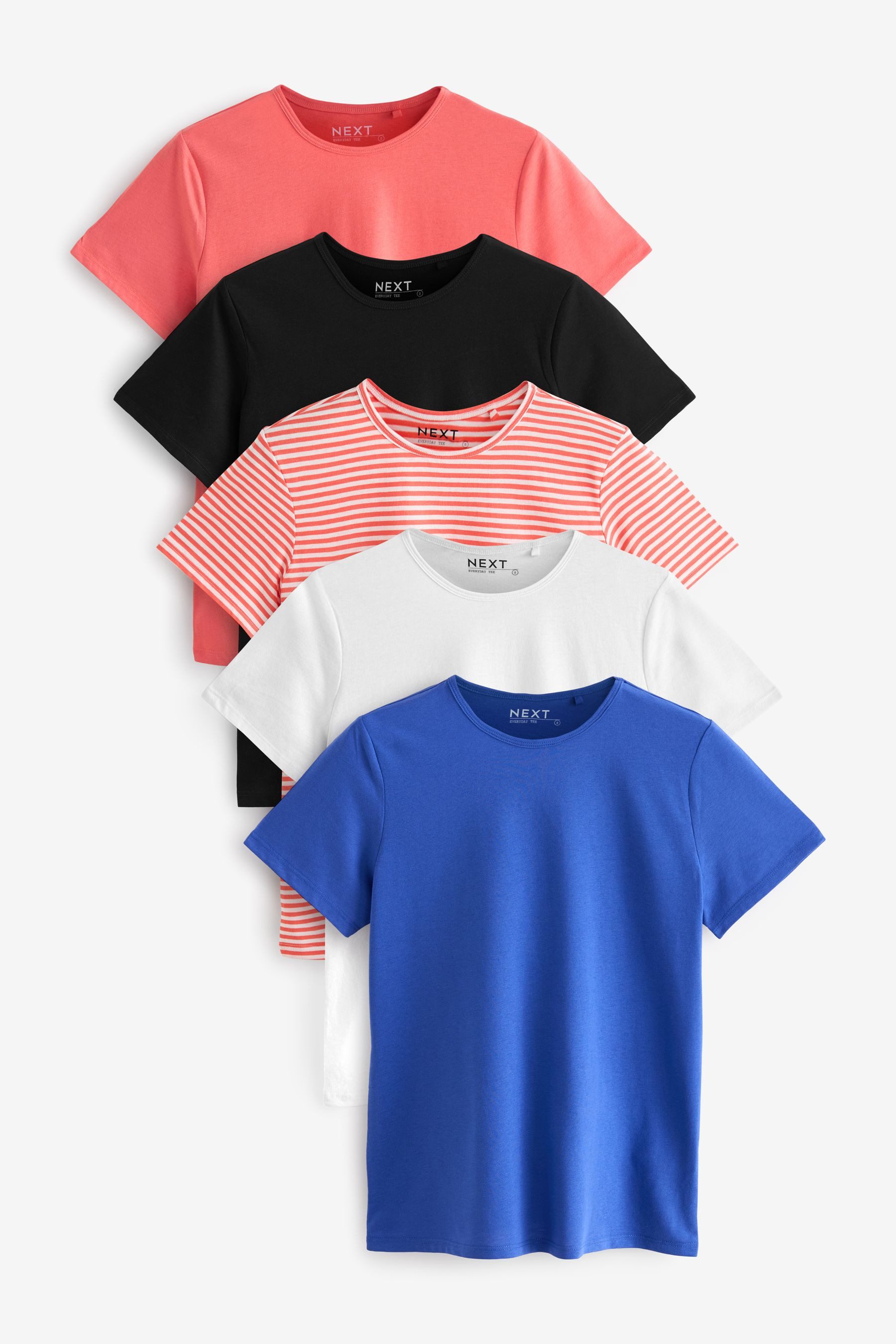 Next T-Shirt The Everyday Kurzarm-T-Shirts, 5er-Pack günstig online kaufen