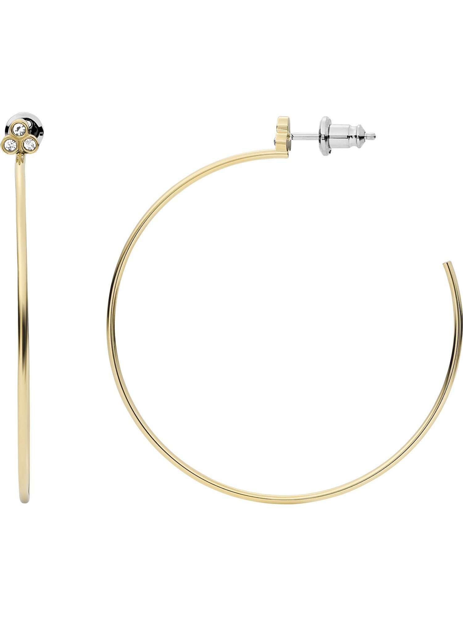 Fossil Paar Серьги-кольца Fossil Damen-Creolen Edelstahl Glasstein (Paar), Sutton