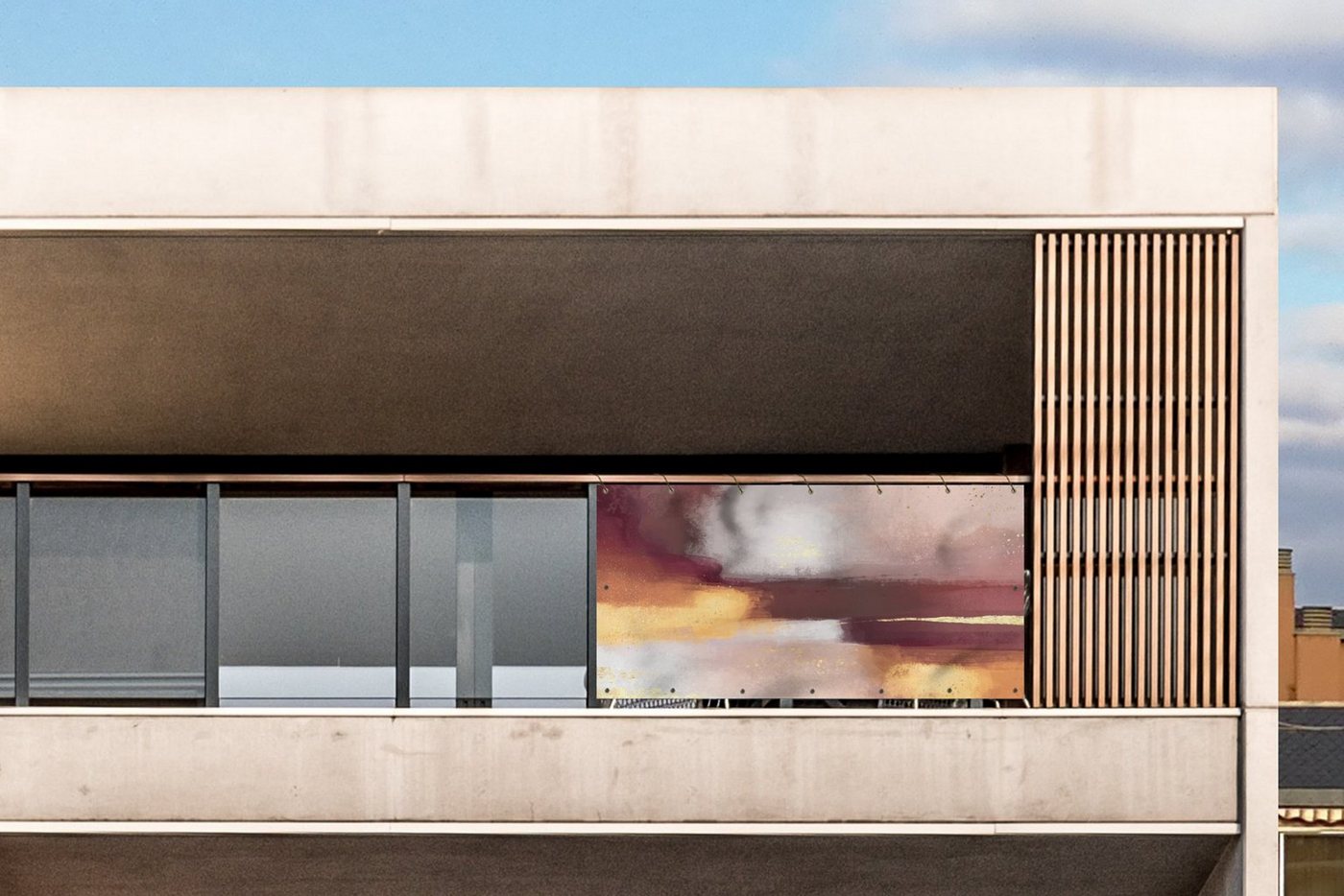 Thumbnail - MuchoWow Balkonsichtschutz Malen - Abstrakt - Pastell (1-St) Balkon Sichtschutz 90x200, Windschutz für Zaun PVC, 200x90 ...
