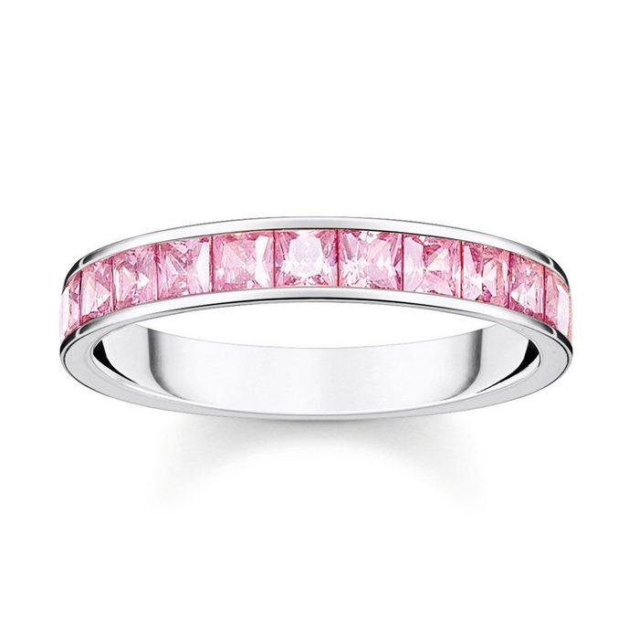 THOMAS SABO Silberring Bandring für Pinkfarbene Steine