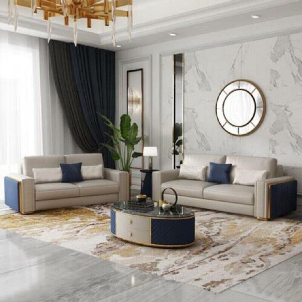 Sofa Set Made Moderne JVmoebel Taupe in Europe 3+2+1 Sofas, Design Couchtisch Sofagarnitur