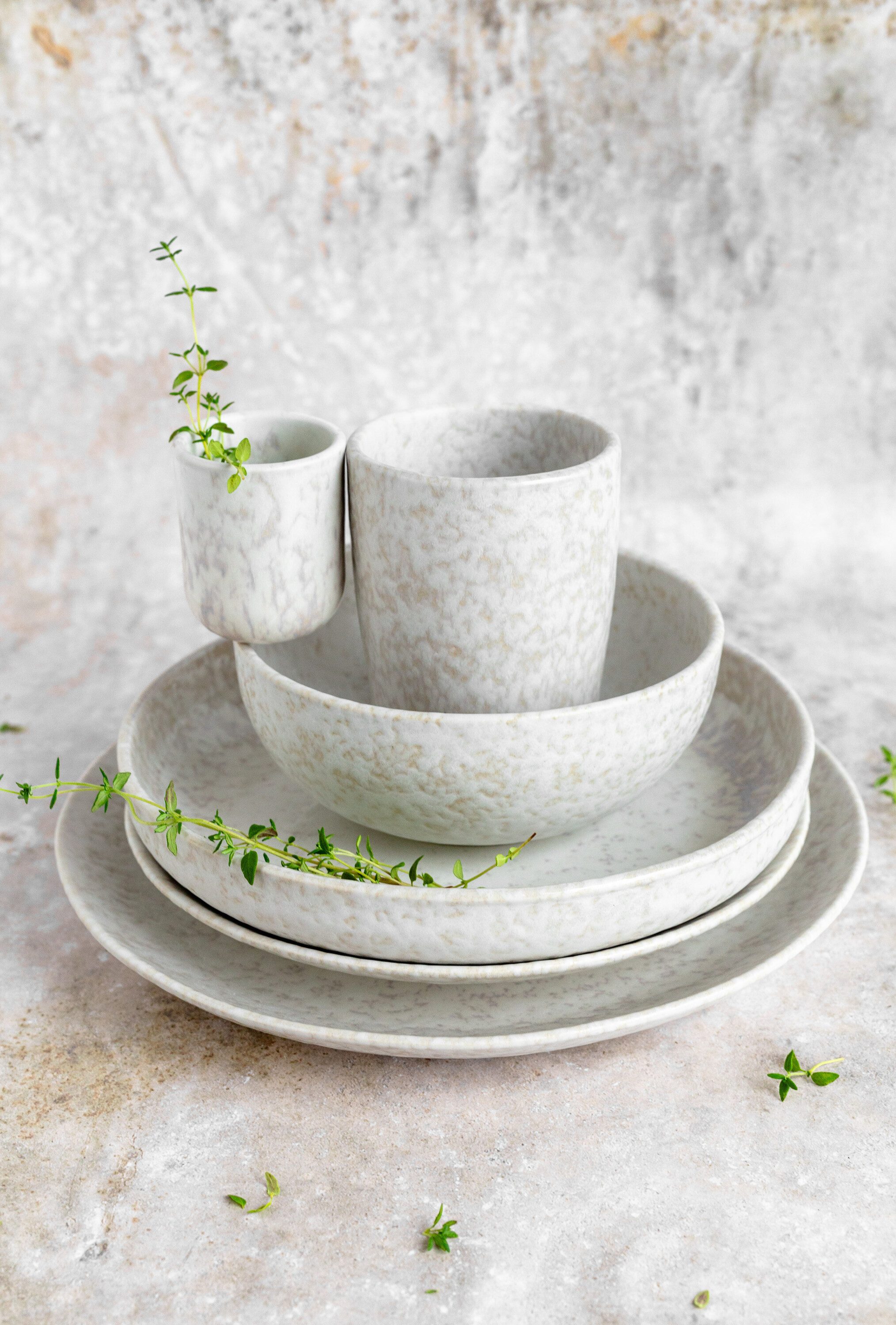 Gipfelstück Teller-Set Alpenwiese (4-tlg), 4 Personen, Steinzeug