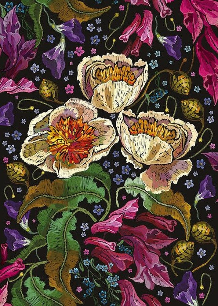 Interdruk Puzzle INTERDRUK Puzzle Blumen: Bunte Blumen 1000 Puppen, Puzzleteile