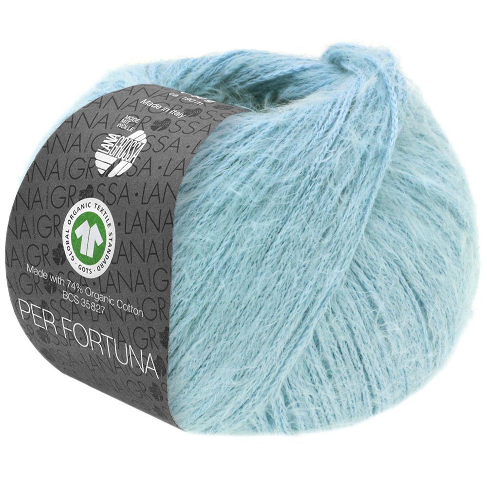LANA GROSSA PER FORTUNA Flauschiges Kettengarn aus Baumwolle Häkelwolle, 190 m (Weiches Strickgarn für Pullover, Cardigans & Tops, Flauschige Struktur für moderne Strickmode mit Fashion-Charakter), 50 g