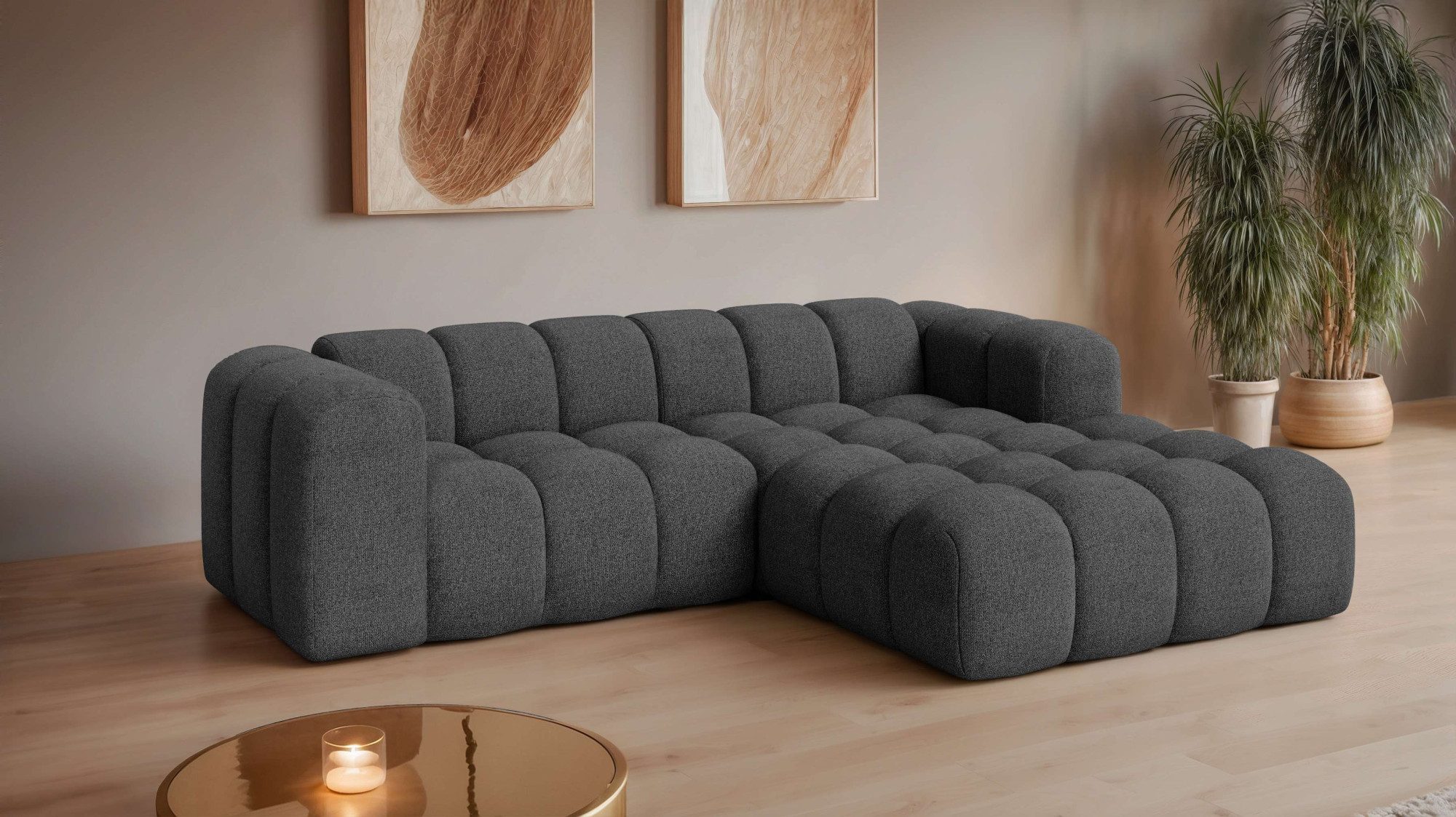 OTTO home Ecksofa KALLIE L-Form, 248 cm - OTTO. Verlässliche Qualität., Bubble Optik, moderne Steppung, hoher Sitzkomfort