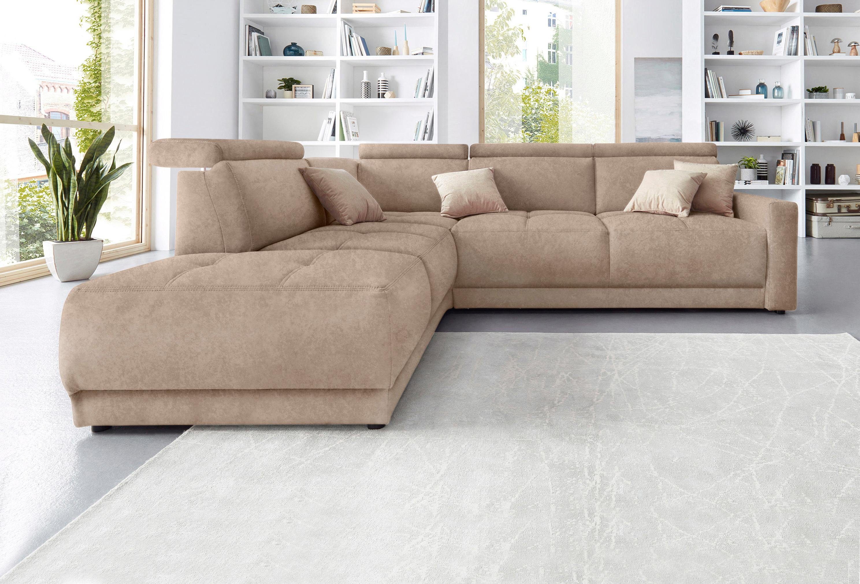 DOMO collection Ecksofa "Ava, moderne Sitzheftung mit toller Doppelnaht, ko günstig online kaufen