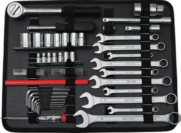 FAMEX Werkzeugset 758-63 Werkzeugkoffer gefüllt mit Werkzeug, (Werkzeug-Set, 132-St), abschließbar