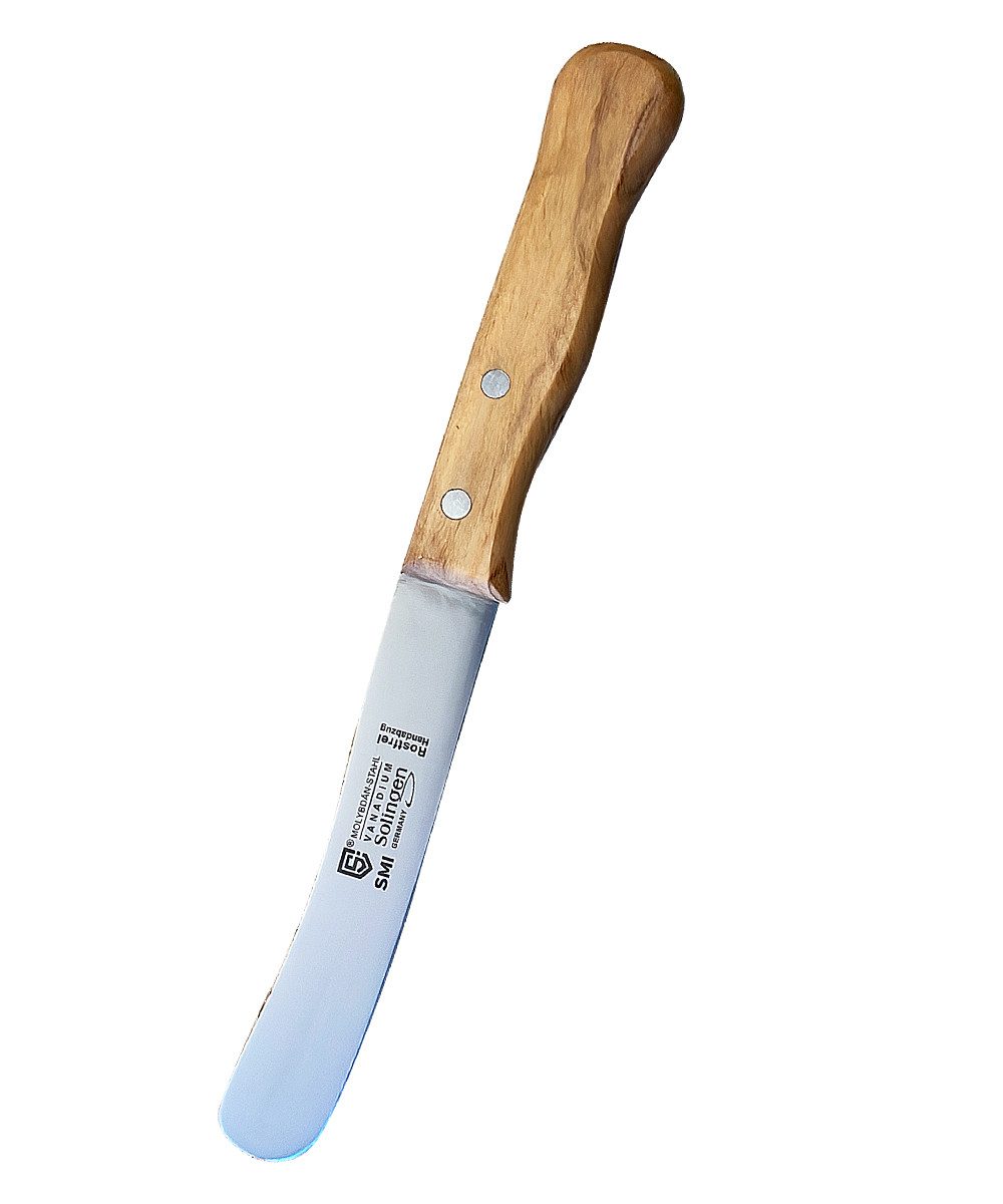 SMI Нож для булочек Buttermesser Solingen Buchenholz Frühstücksmesser Buckelsmesser, nicht spülmaschinenfest