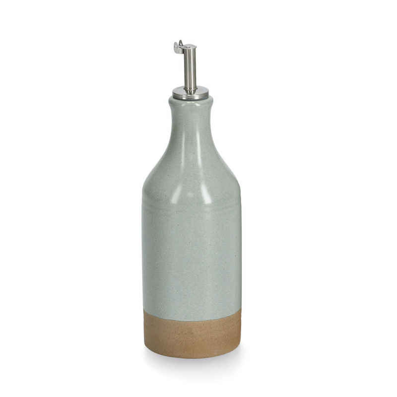 Zeller Present Küchenorganizer-Set Essig-/Ölflasche, 420 ml, Steingut/Edelstahl
