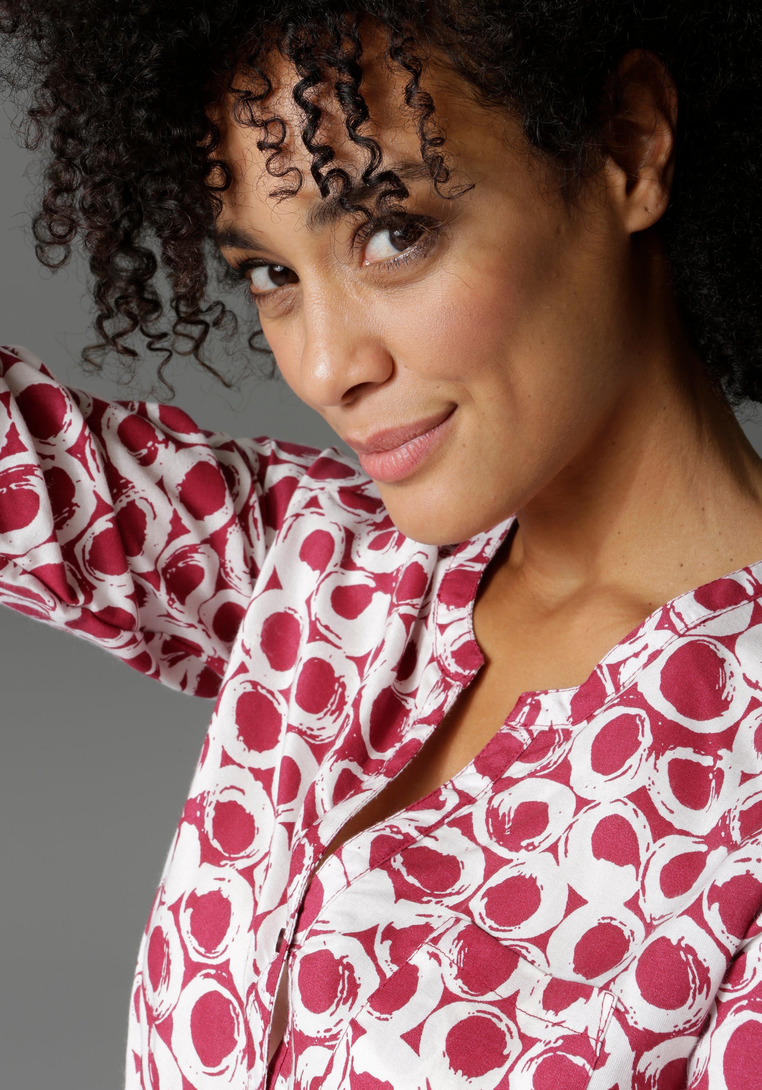 Aniston CASUAL Schlupfbluse mit krempelbaren Ärmeln