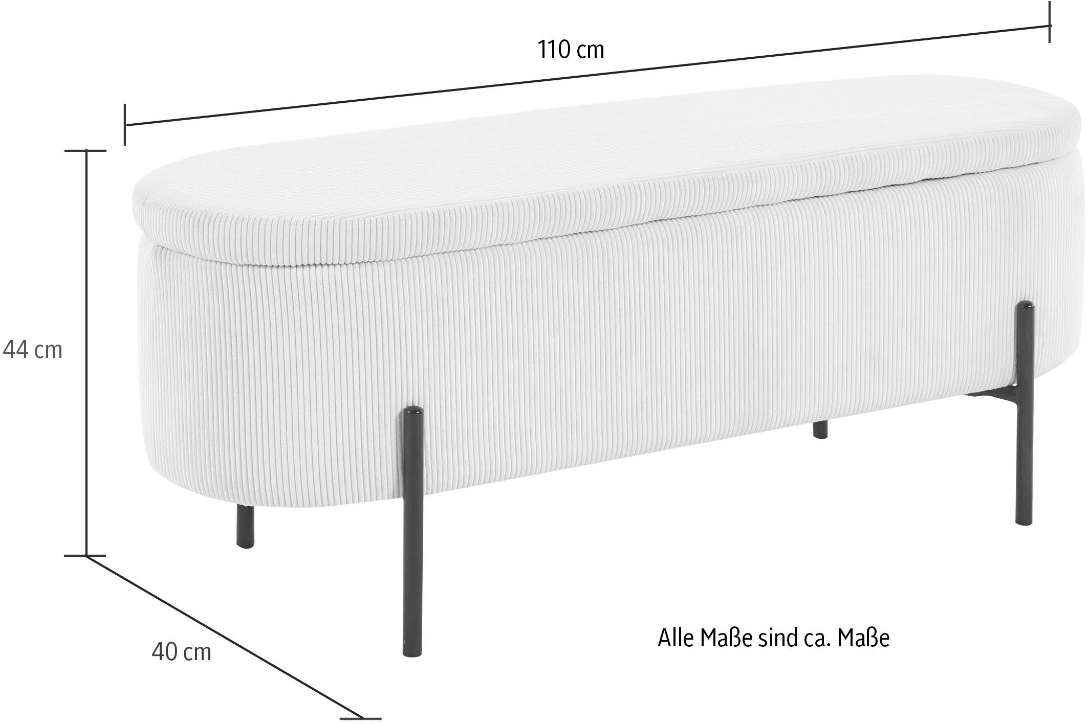 SalesFever Hockerbank Hockerbank im stilvollen Look, aufklappbar, mit Stauraumfunktion